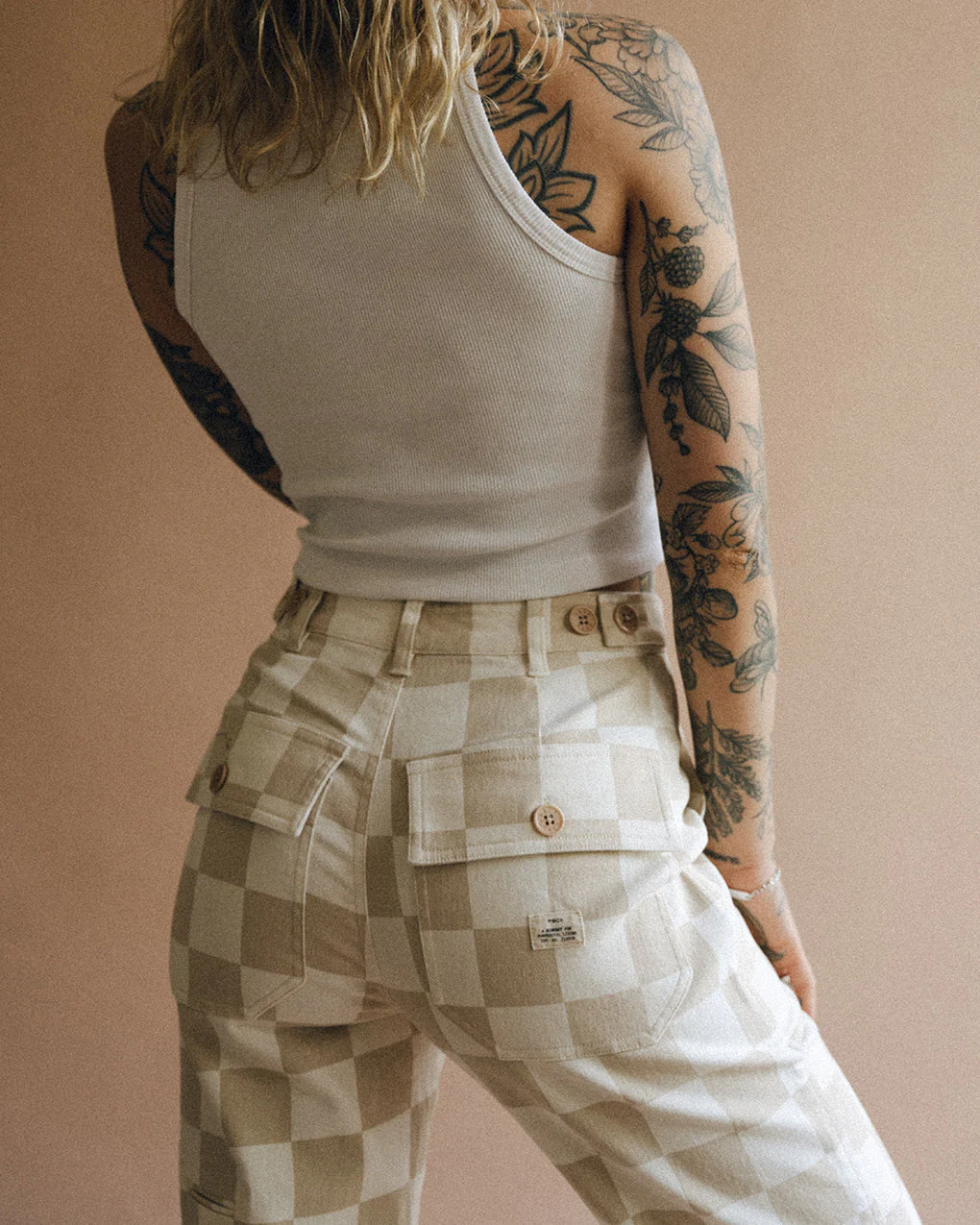 Service Fatigue Pants - Stone Checkerboard