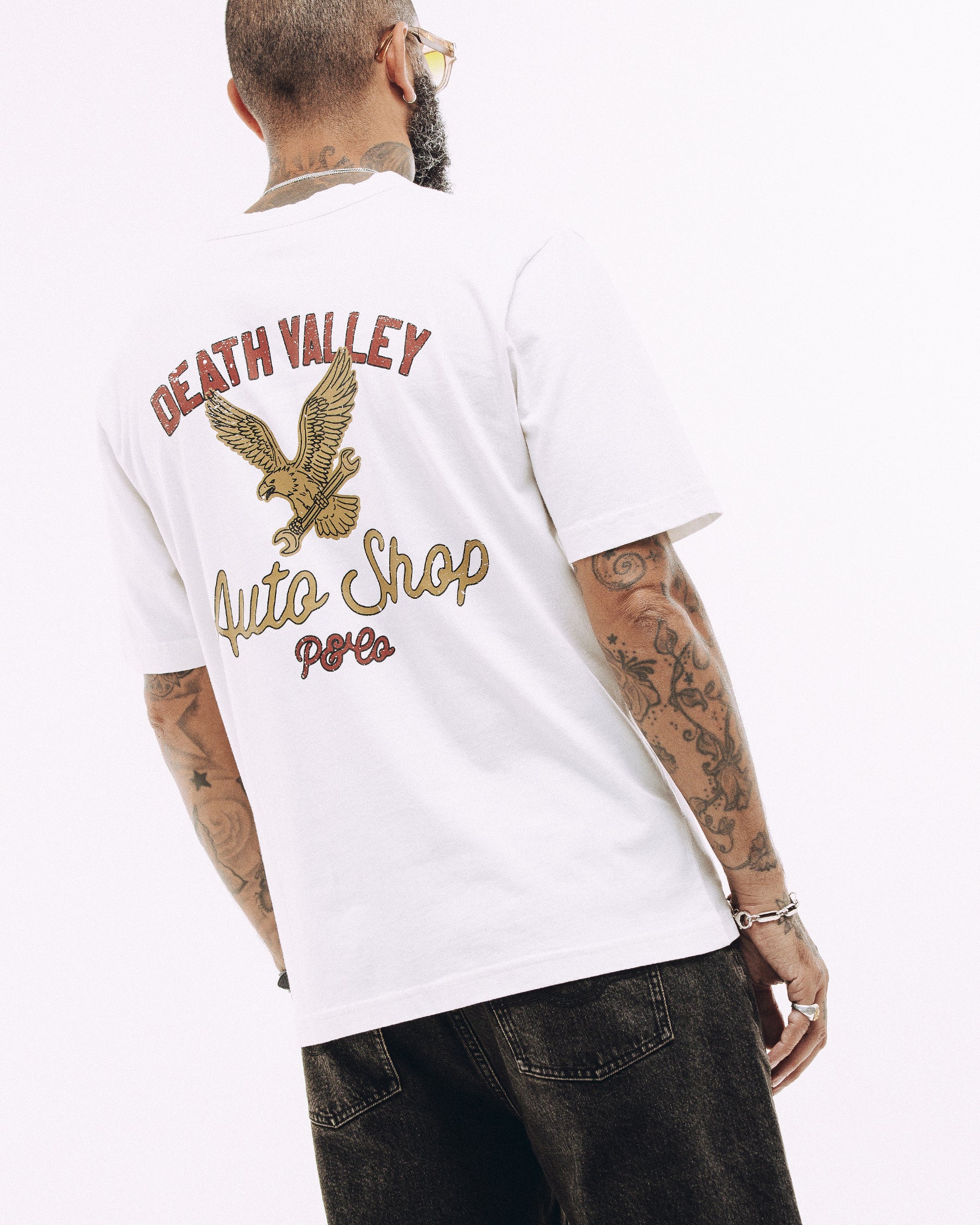 Death Valley Auto Shop T-Shirt - Off White - Image 2
