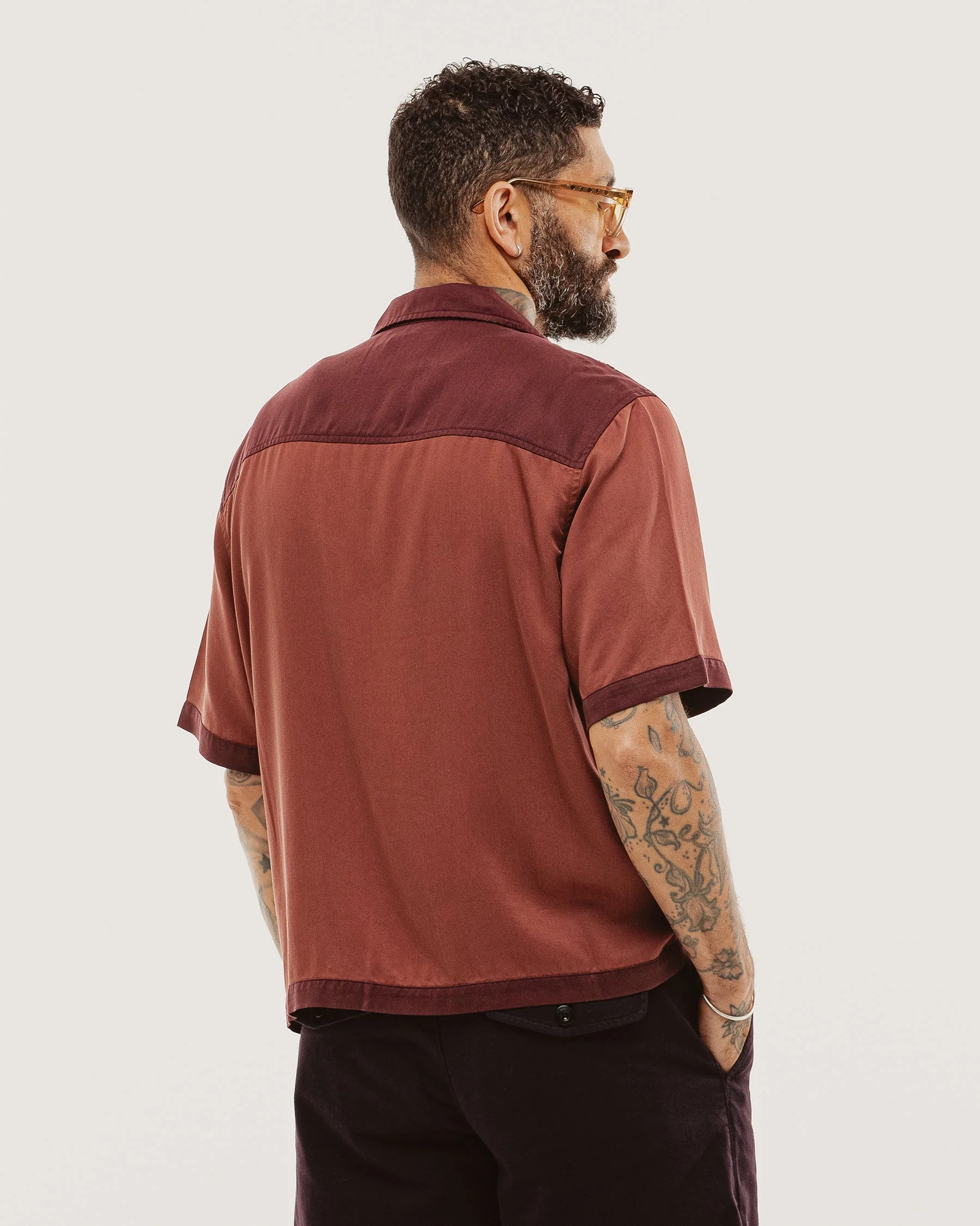 Diner Bowling Shirt - Maroon - Image 5
