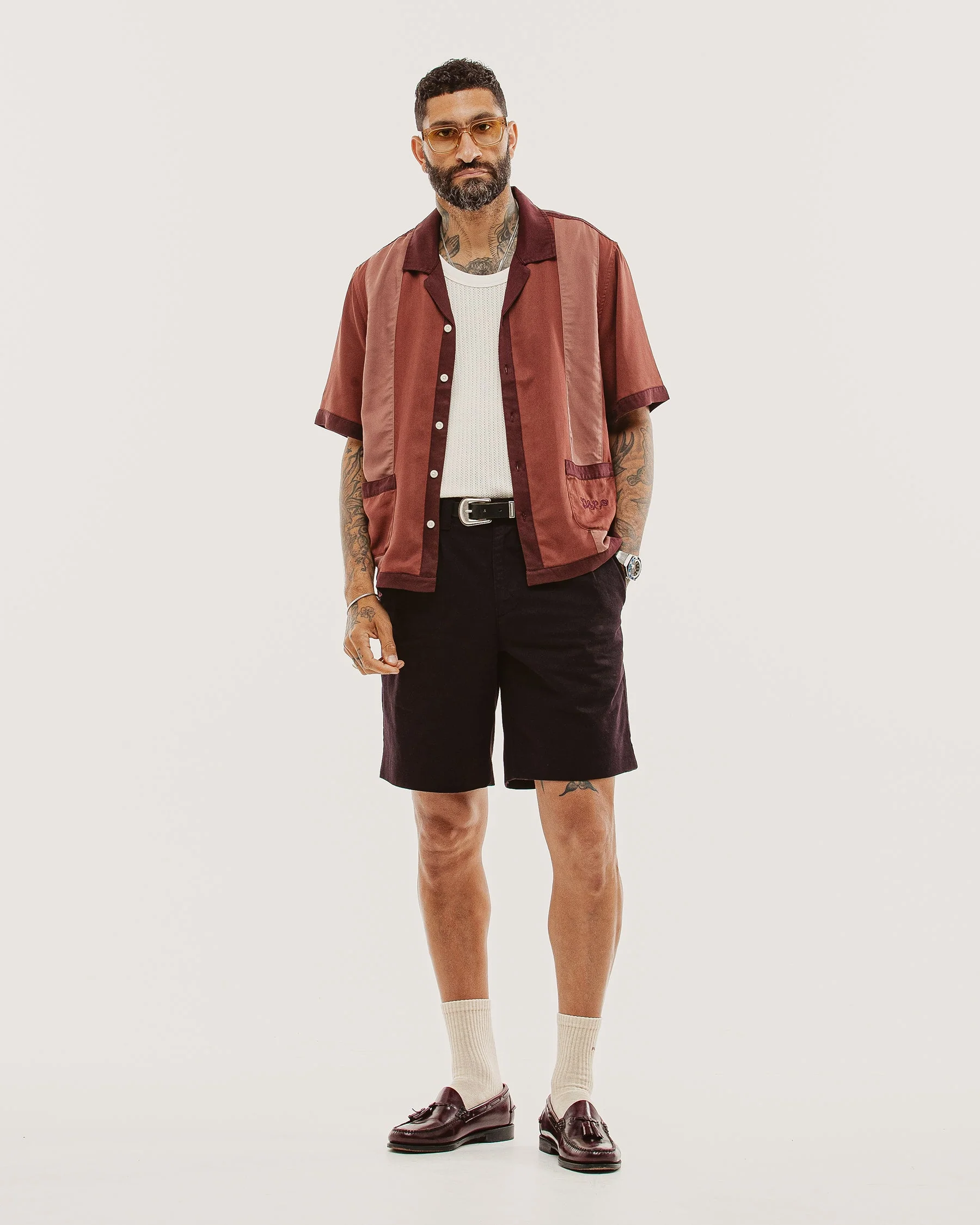 Diner Bowling Shirt - Maroon - Image 9
