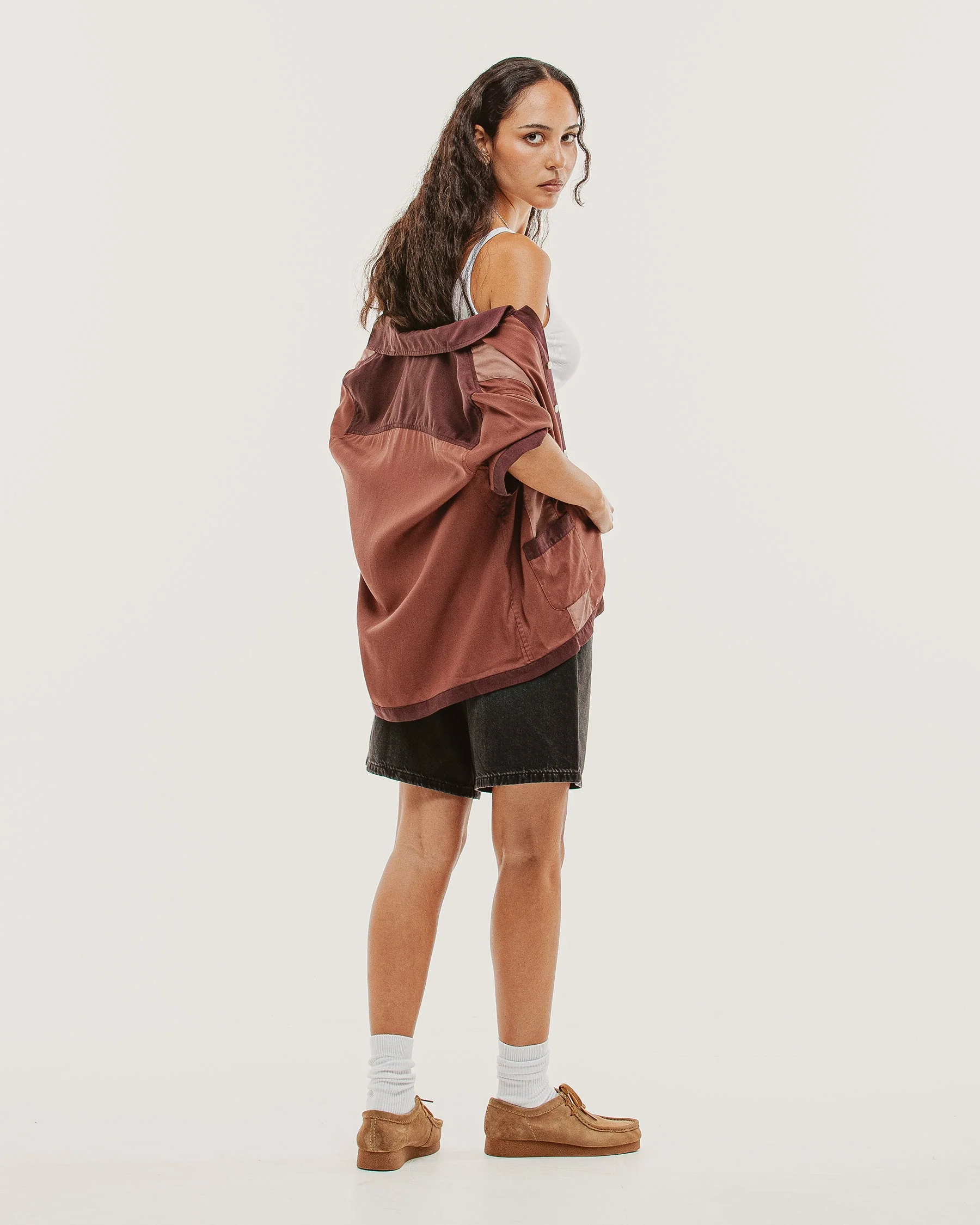 Diner Bowling Shirt - Maroon - Image 4