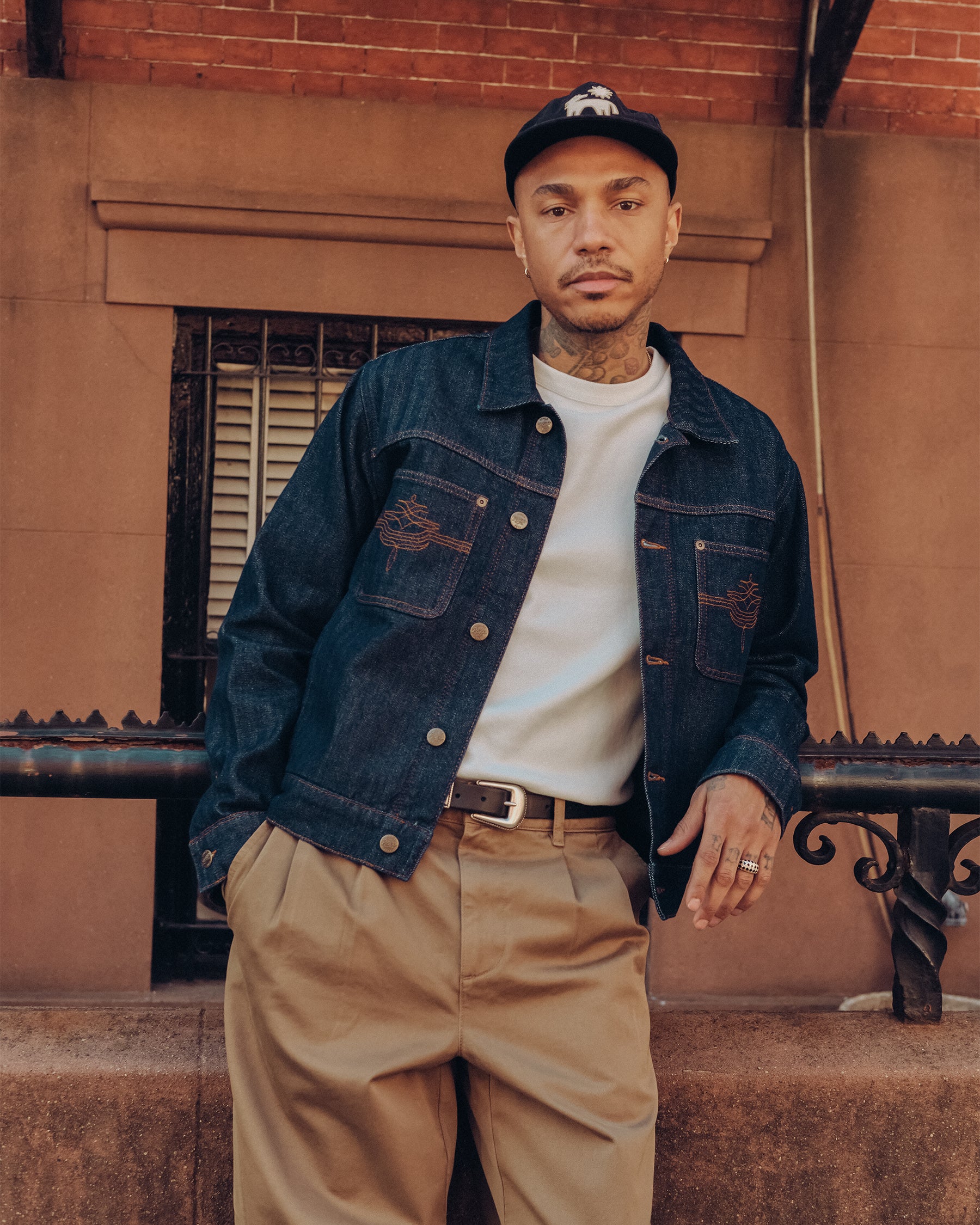 Draftsman Herringbone Denim Jacket - Washed Indigo - Image 2