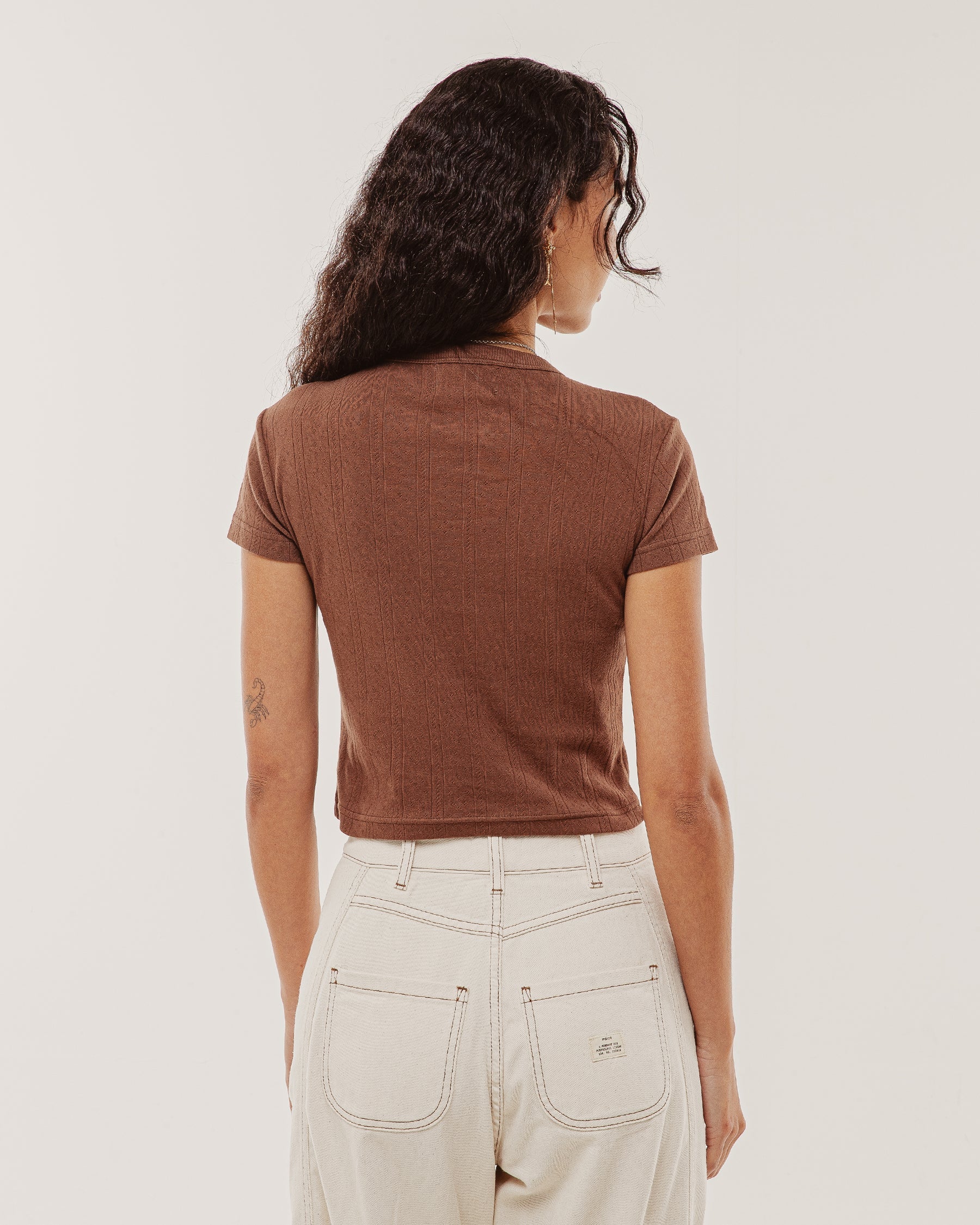 Elsie Embroidered Baby T-Shirt - Brown - Image 5