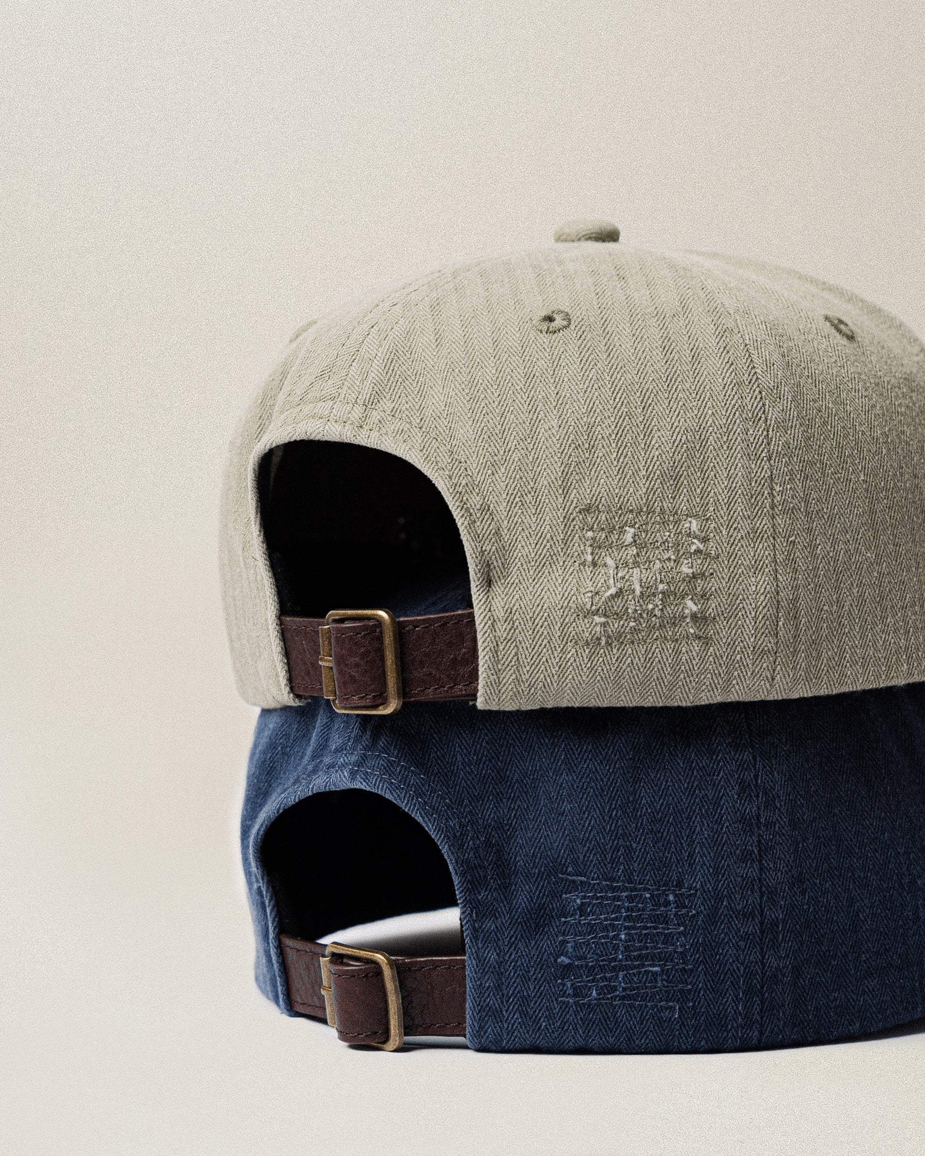 Founders Herringbone Cotton 5 Panel Cap - Navy - Image 5