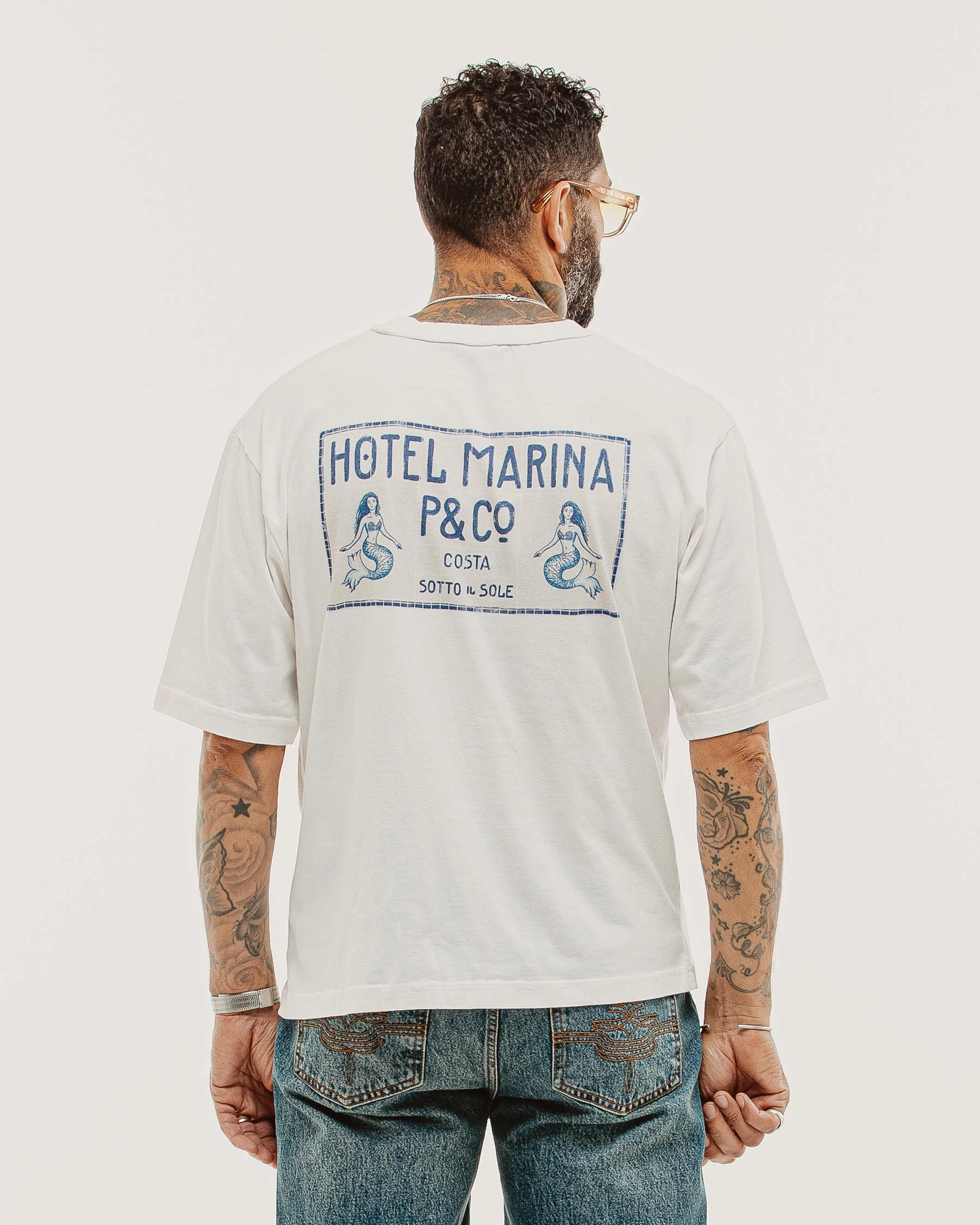 Hotel Marina Boxy T-Shirt - Off White - Image 2