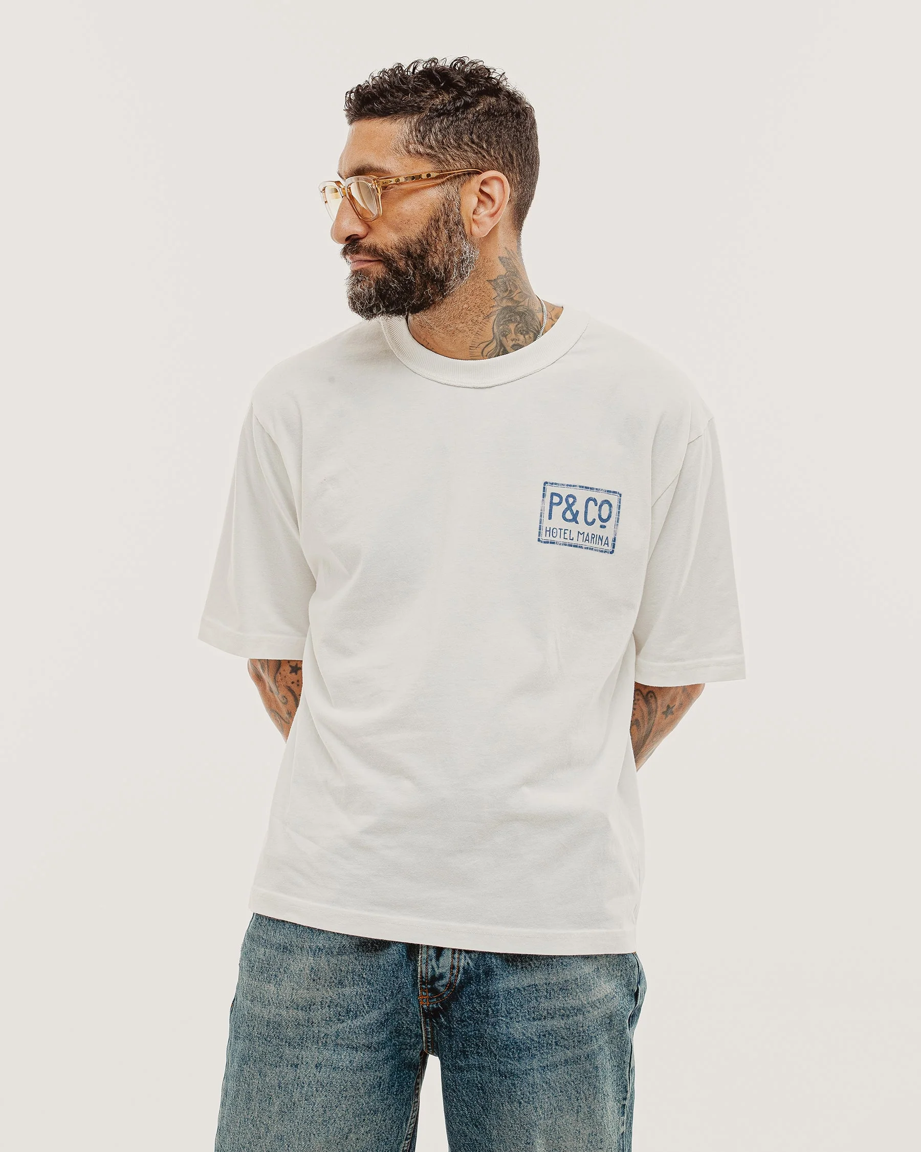 Hotel Marina Boxy T-Shirt - Off White - Image 3