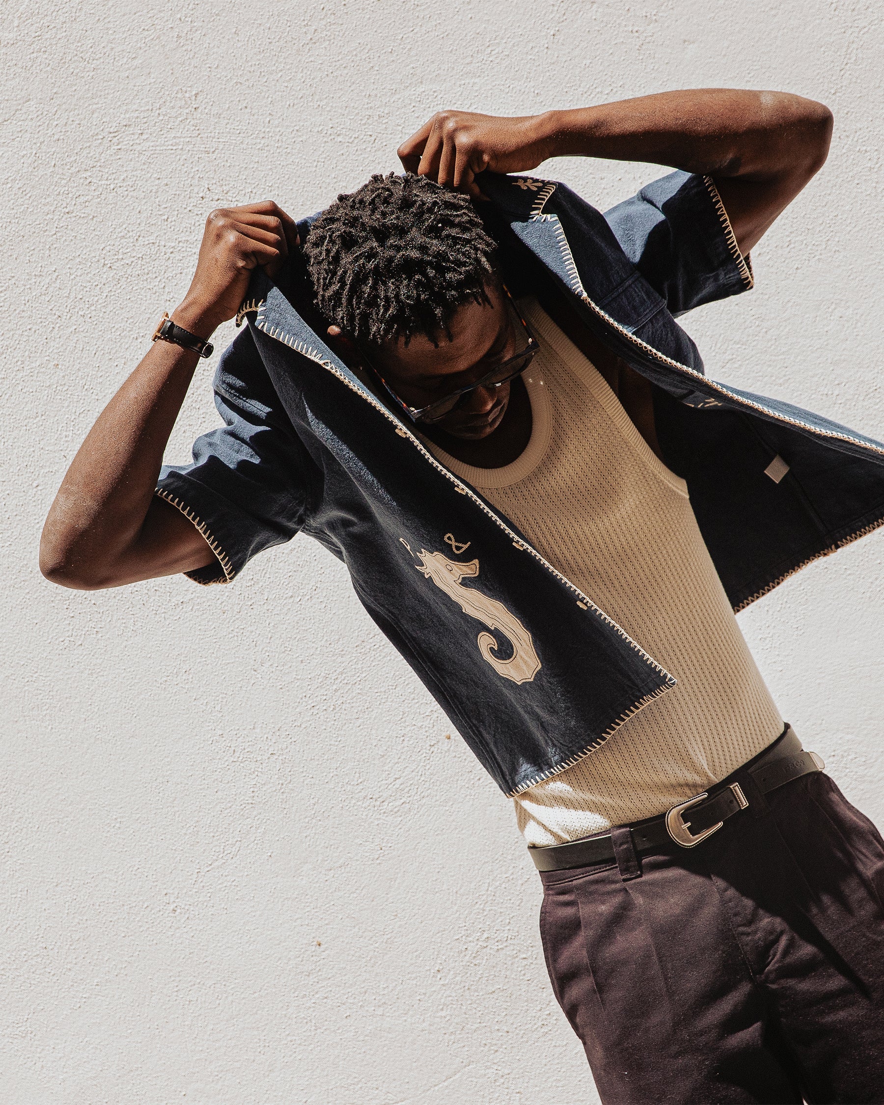 Mariner Resort Shirt - Navy - Image 3