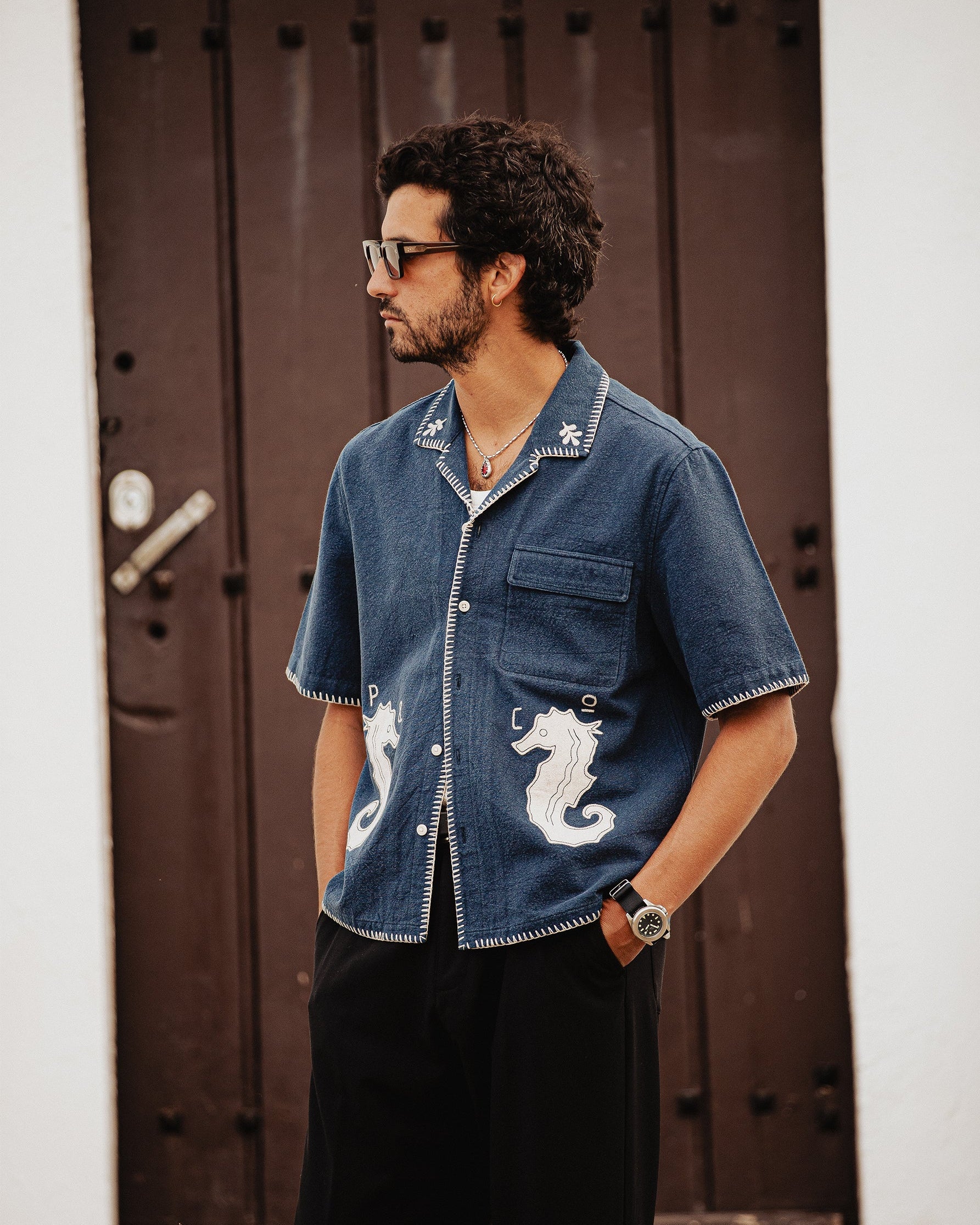 Mariner Resort Shirt - Navy - Image 6