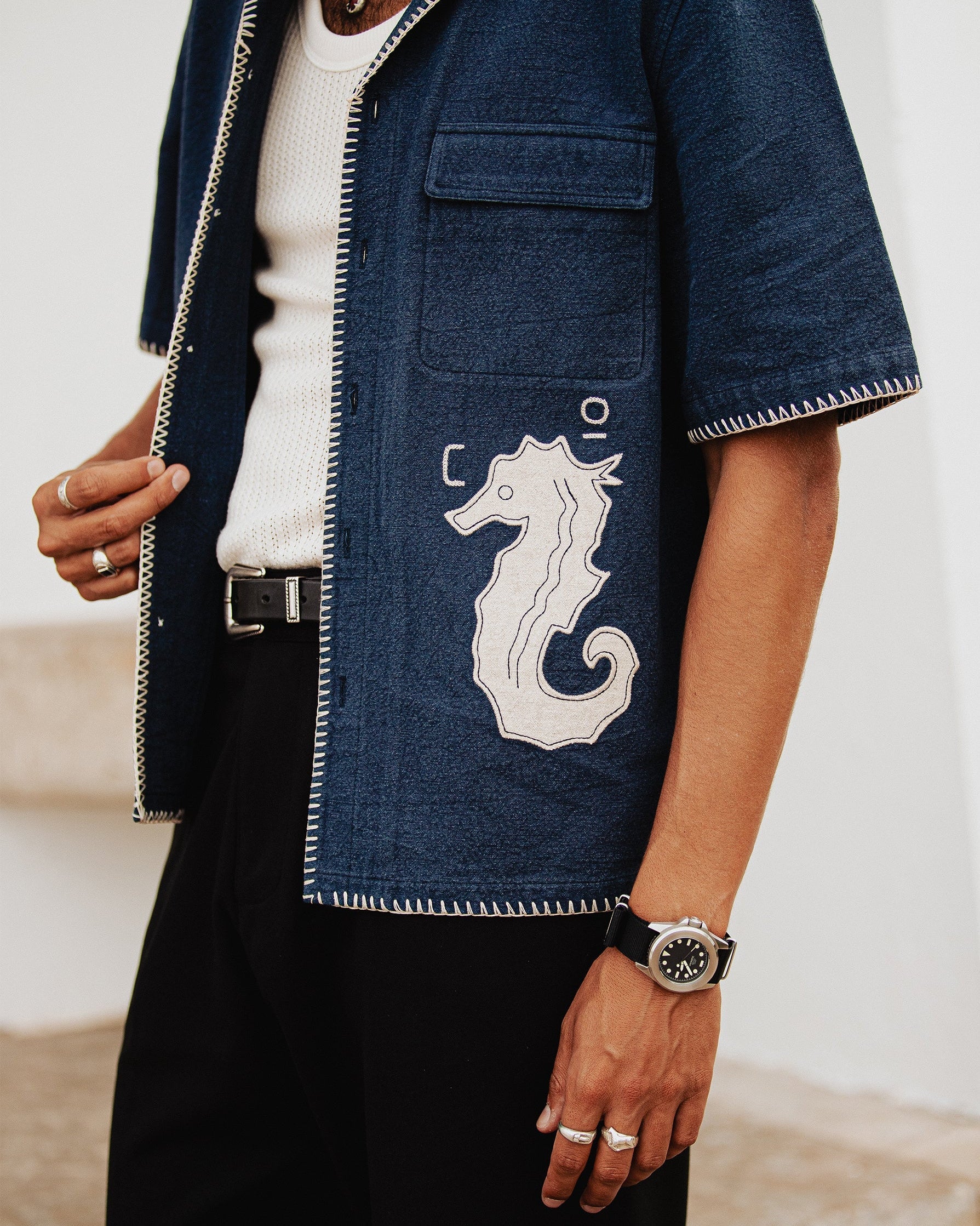 Mariner Resort Shirt - Navy - Image 8
