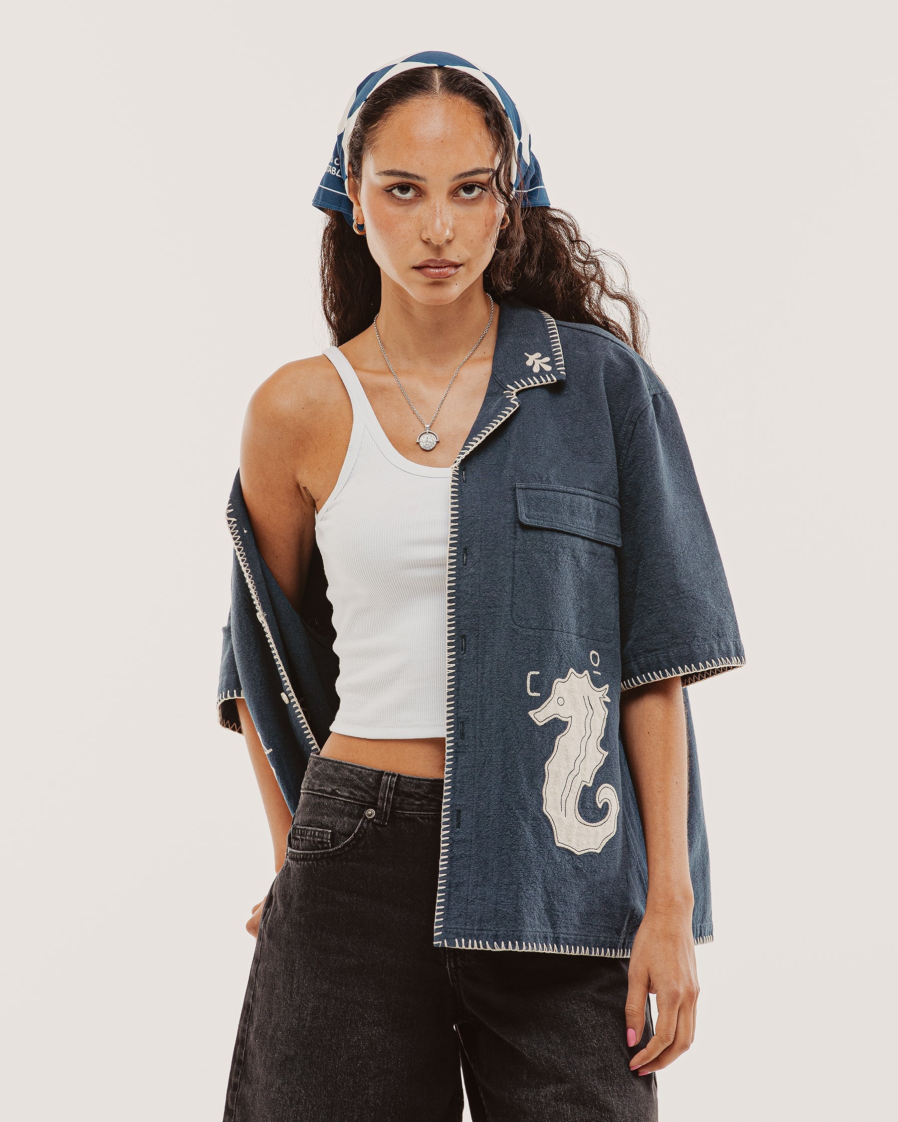 Mariner Resort Shirt - Navy - Image 3
