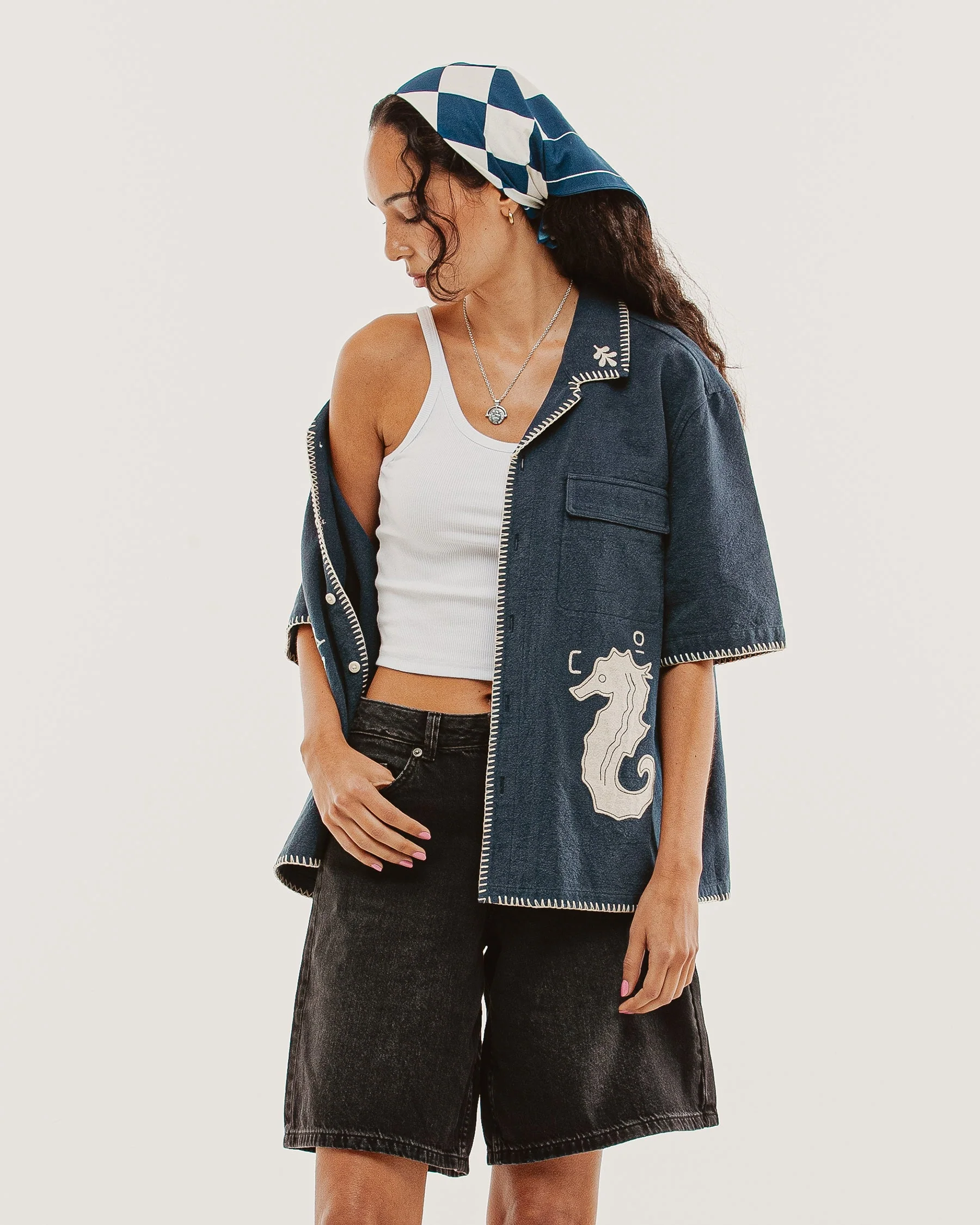 Mariner Resort Shirt - Navy - Image 8