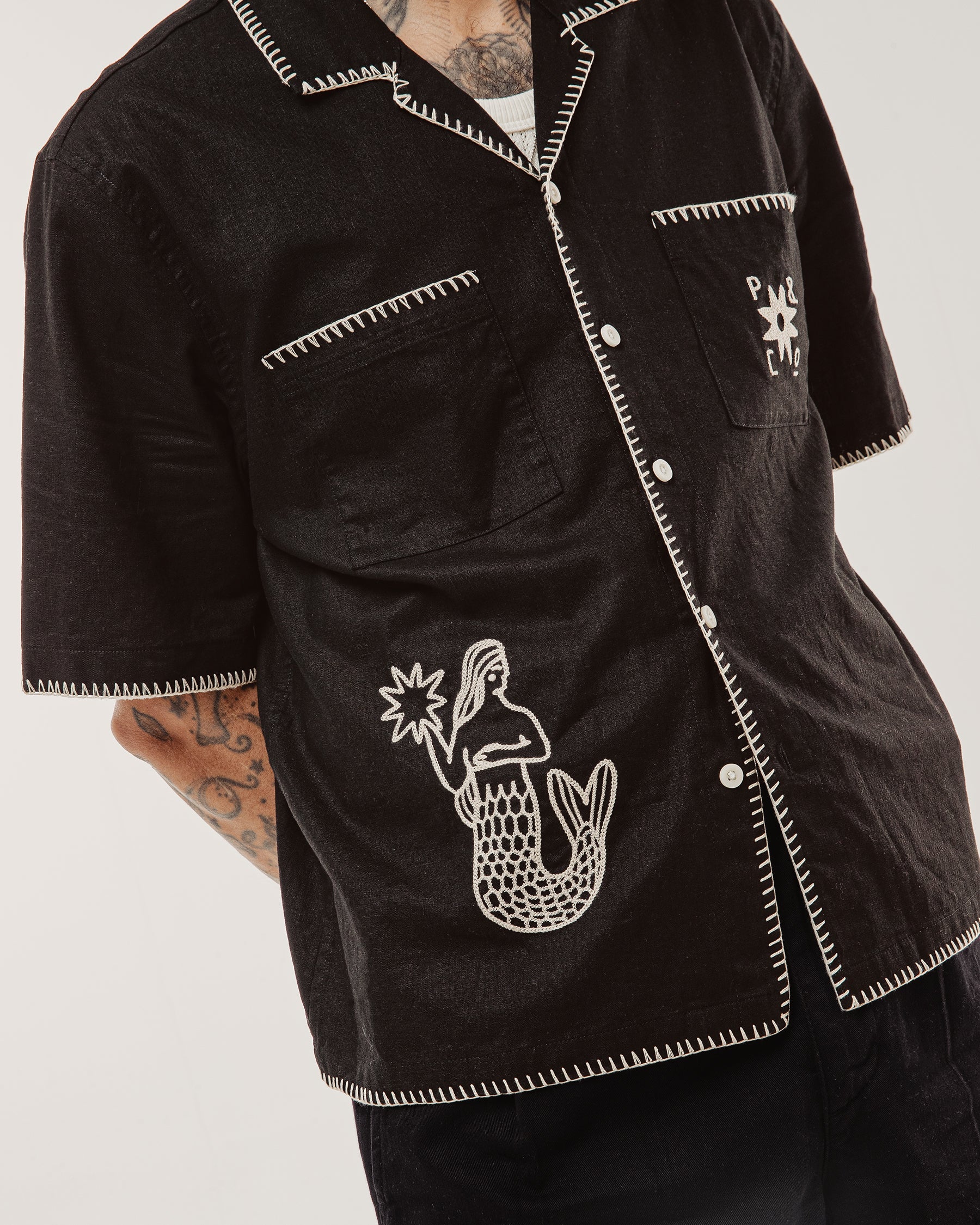 Merrow Resort Shirt - Black - Image 4