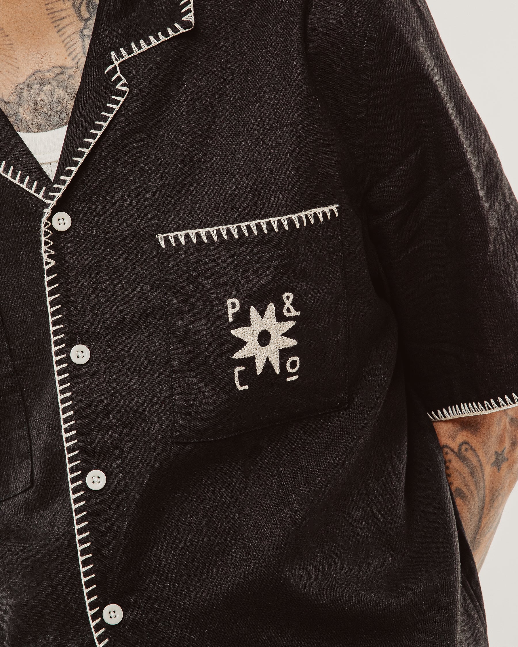 Merrow Resort Shirt - Black - Image 5