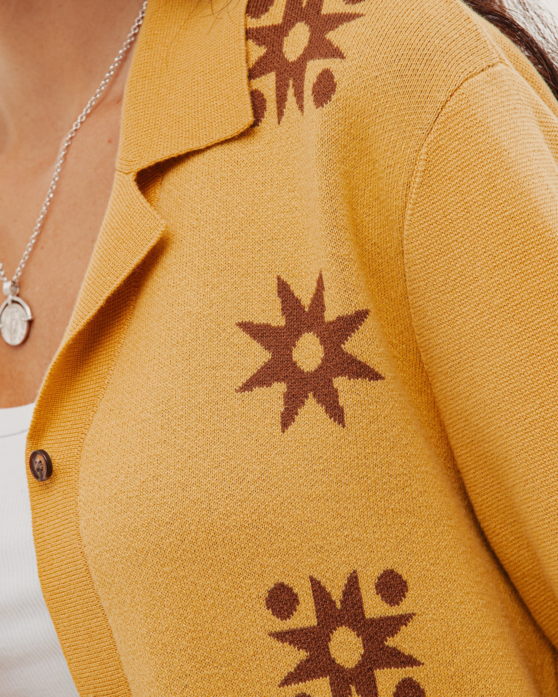 Milano Cropped Knitted Shirt - Ochre - Image 5