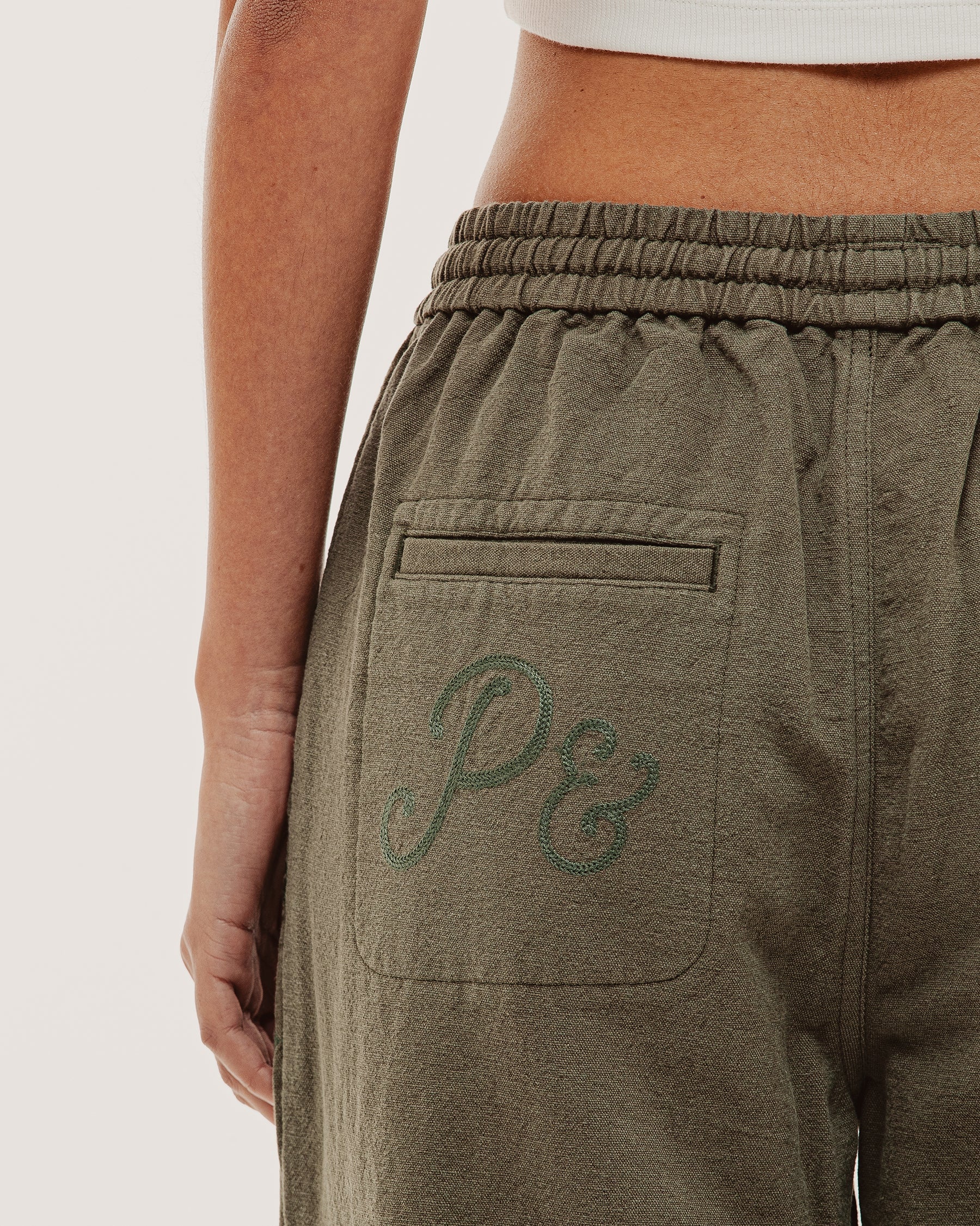 Olivia Drawstring Pant - Khaki - Image 10