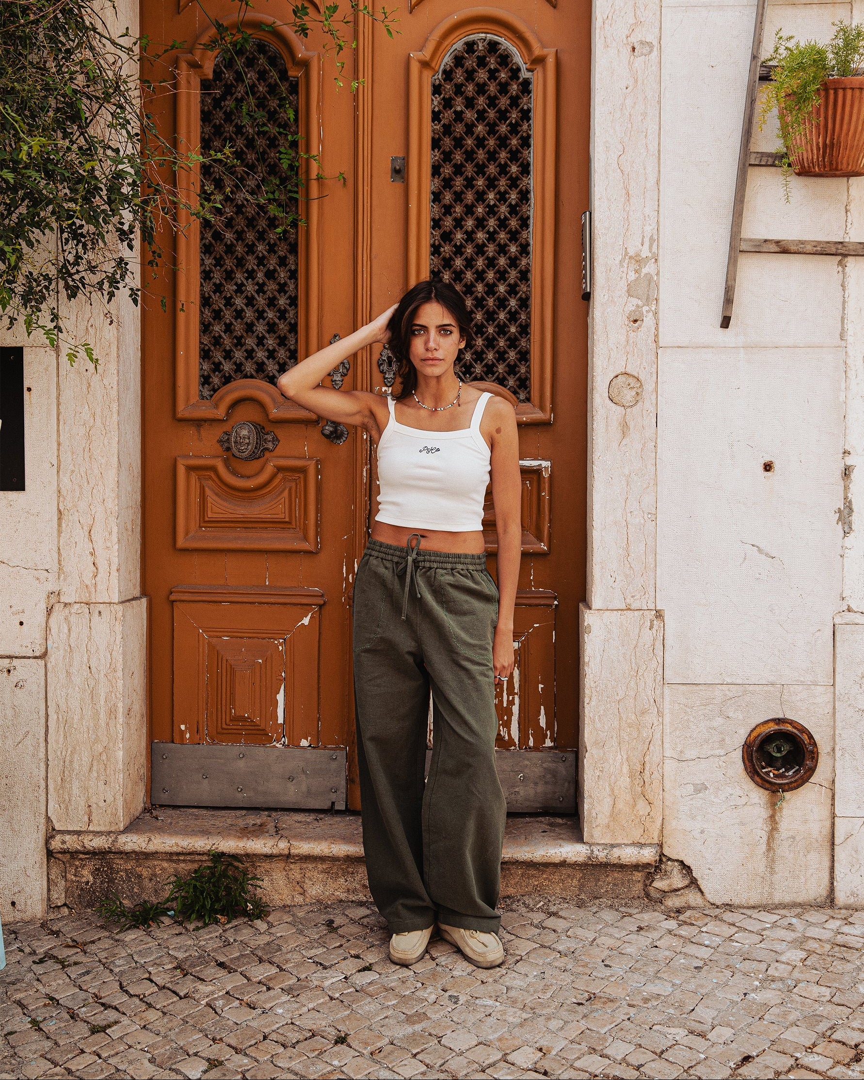 Olivia Drawstring Pant - Khaki - Image 3