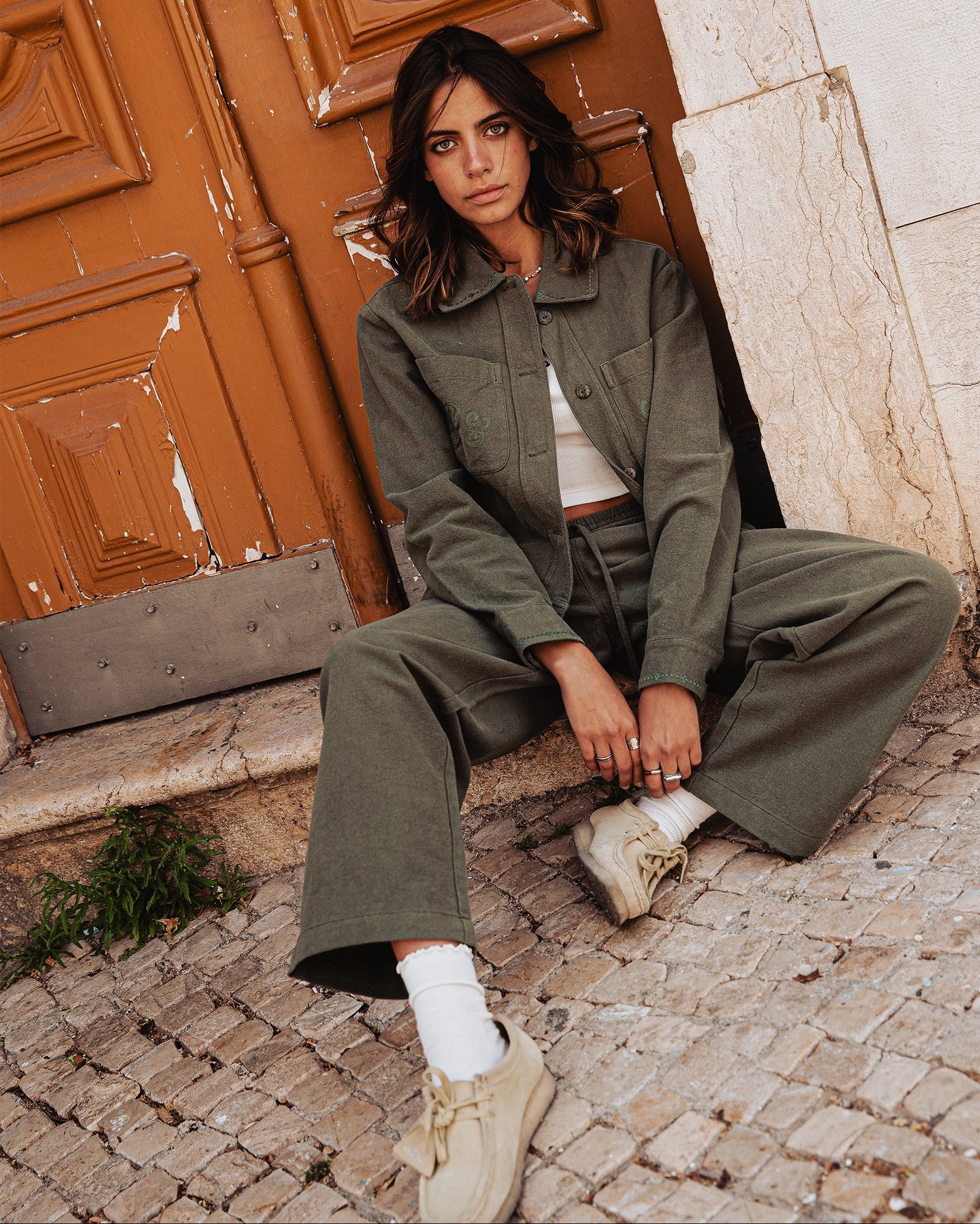 Olivia Drawstring Pant - Khaki - Image 6