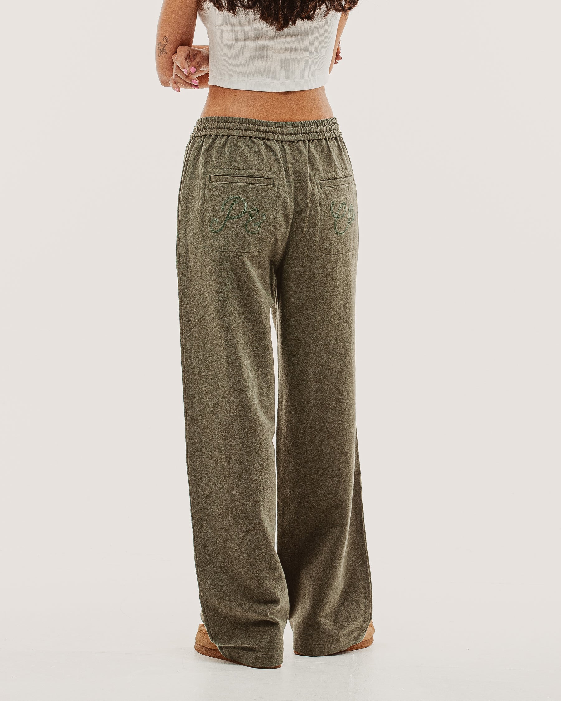 Olivia Drawstring Pant - Khaki - Image 8