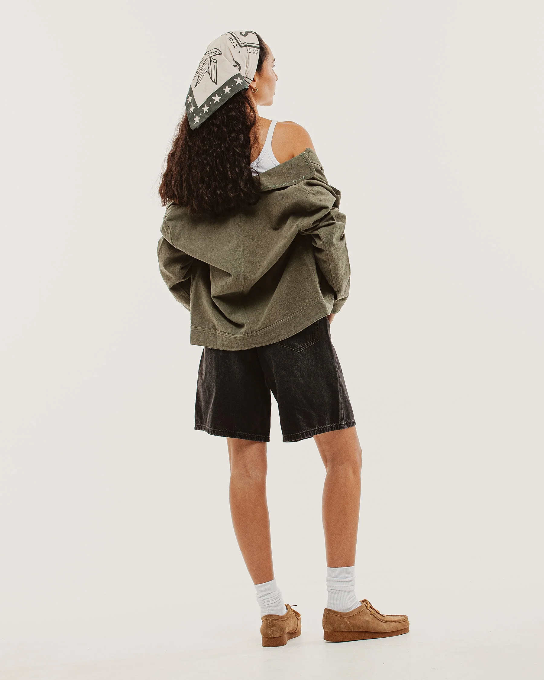 Olivia Embroidered Chore Jacket - Khaki - Image 9