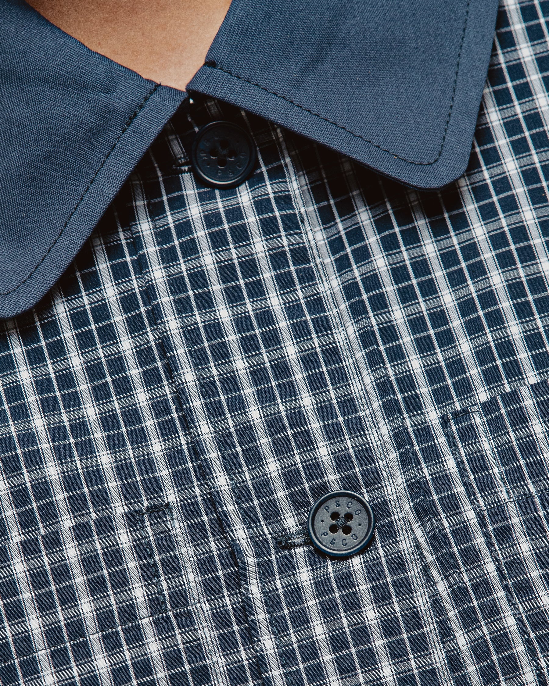 Olivia Quilted Jacket - Navy Plaid - Image 8
