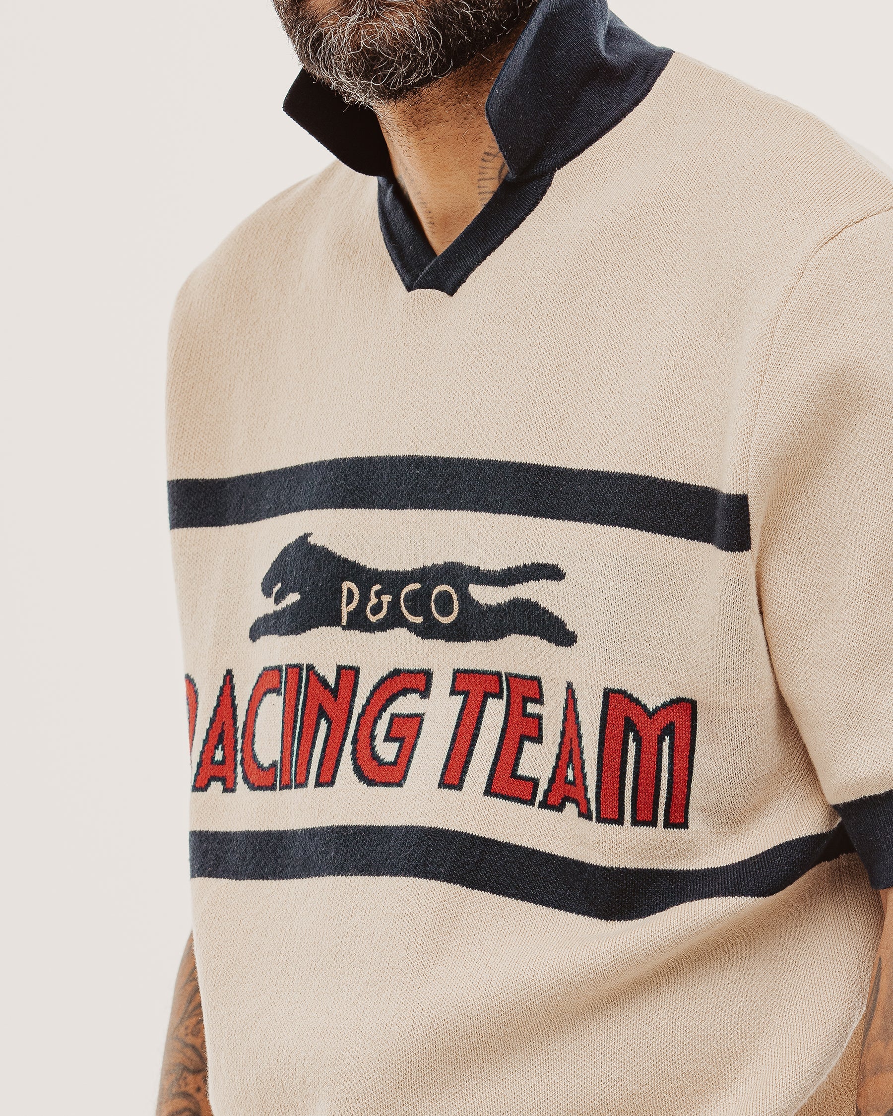 P&Co Racing Polo - Ecru - Image 2