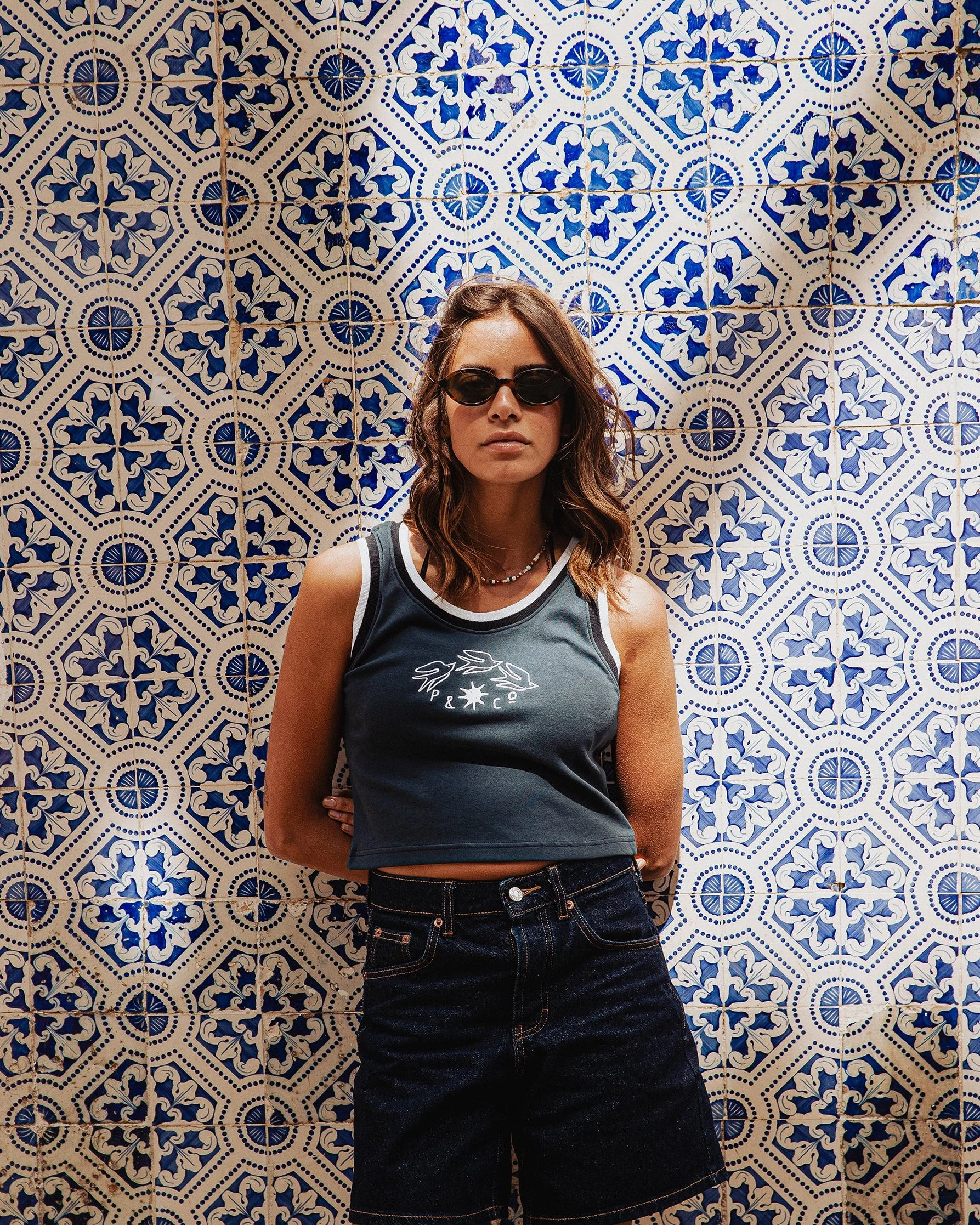 P&Co Tricot Tank - Navy - Image 5