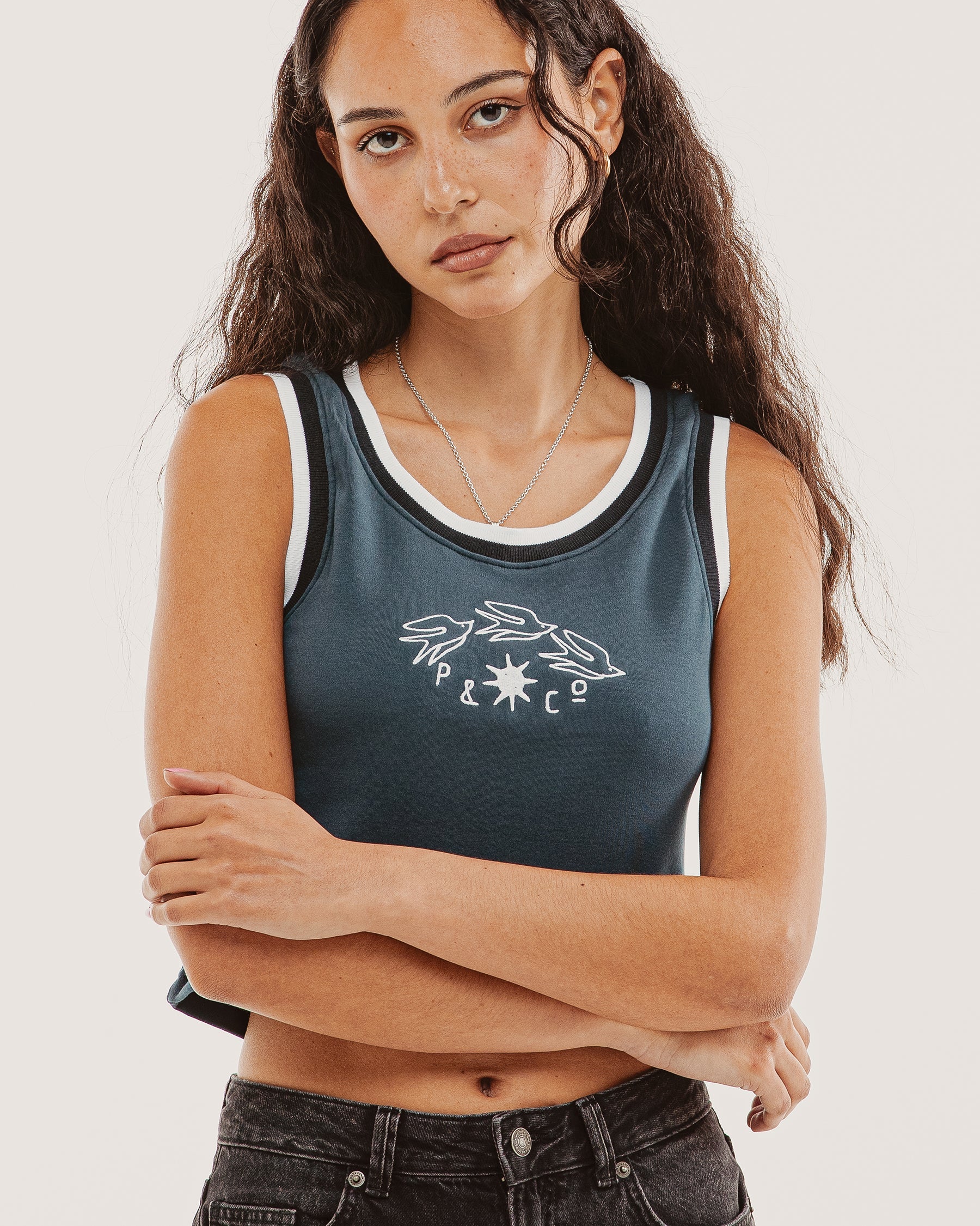 P&Co Tricot Tank - Navy - Image 6