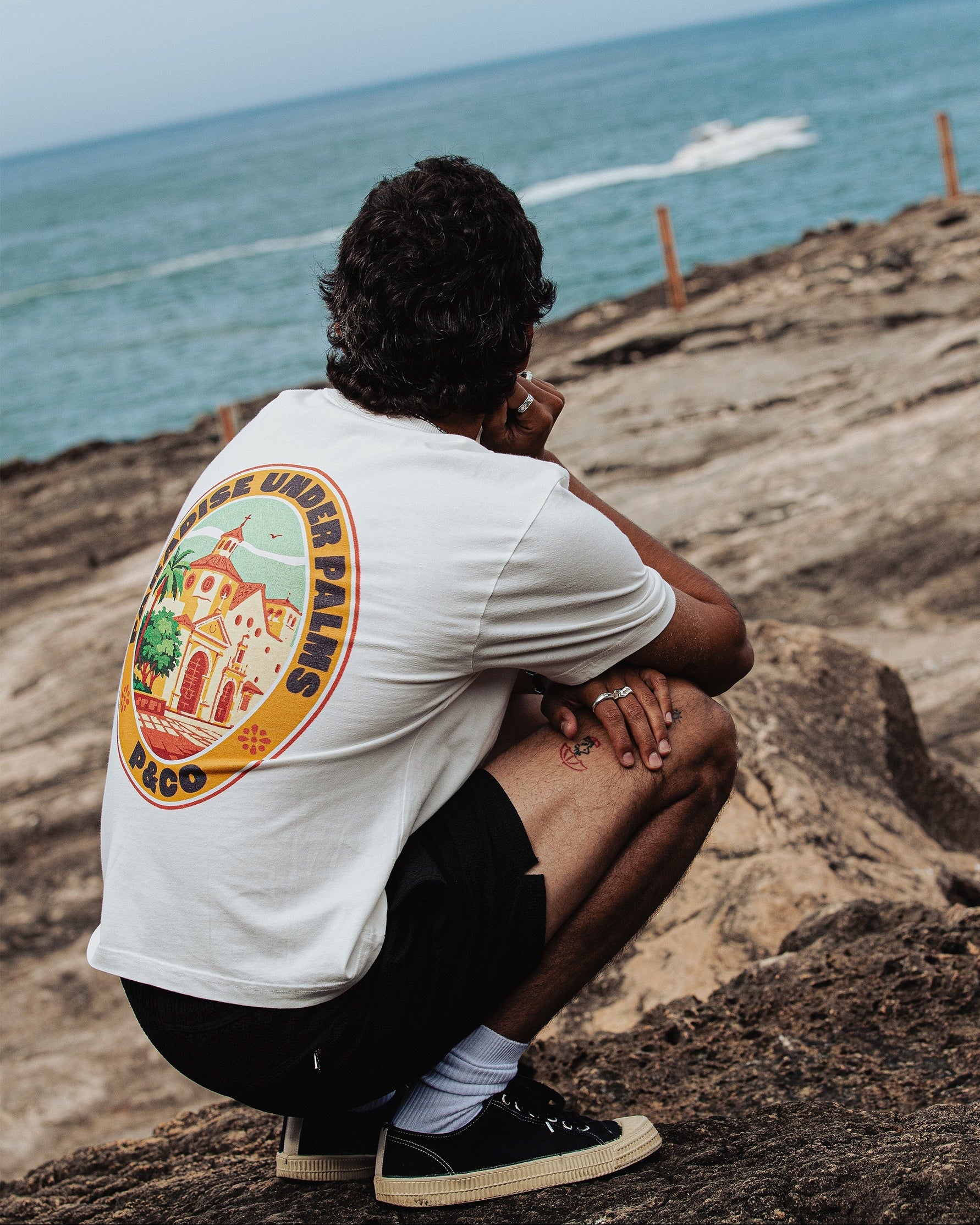 Paradise Under Palms Boxy T-Shirt - Off White - Image 2