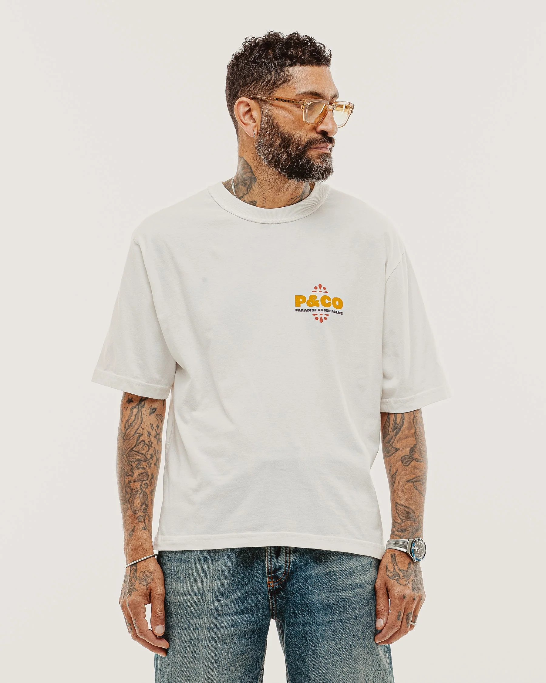 Paradise Under Palms Boxy T-Shirt - Off White - Image 3