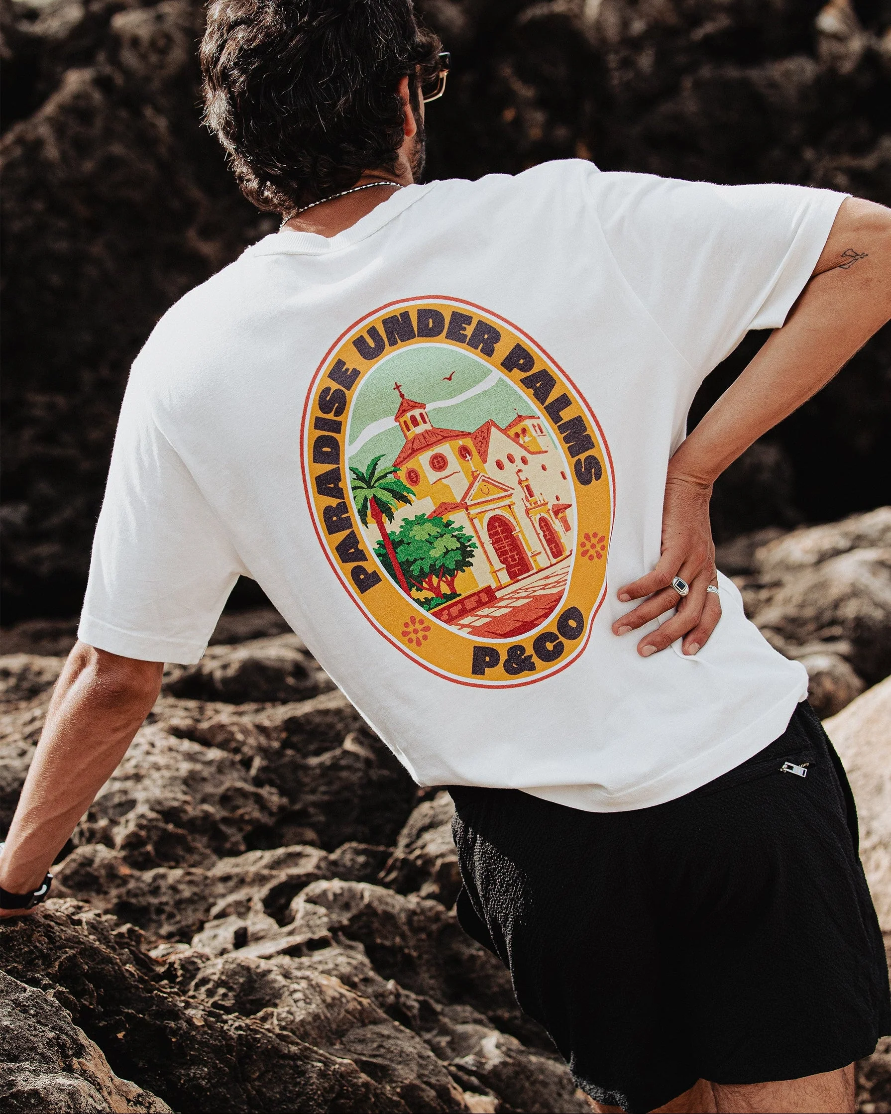 Paradise Under Palms Boxy T-Shirt - Off White - Image 7