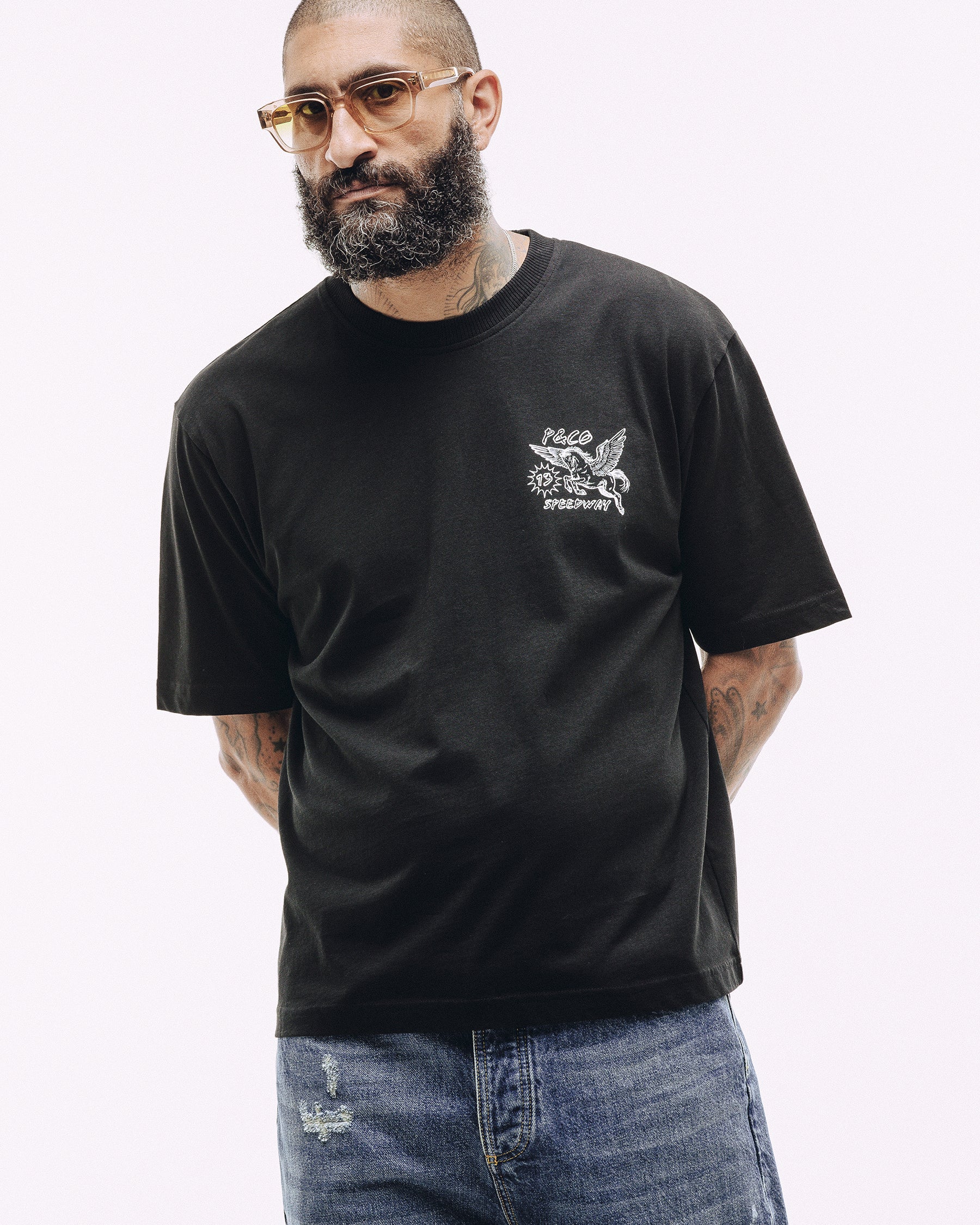 Pegasus Speedway Boxy T-Shirt - Washed Black - Image 2