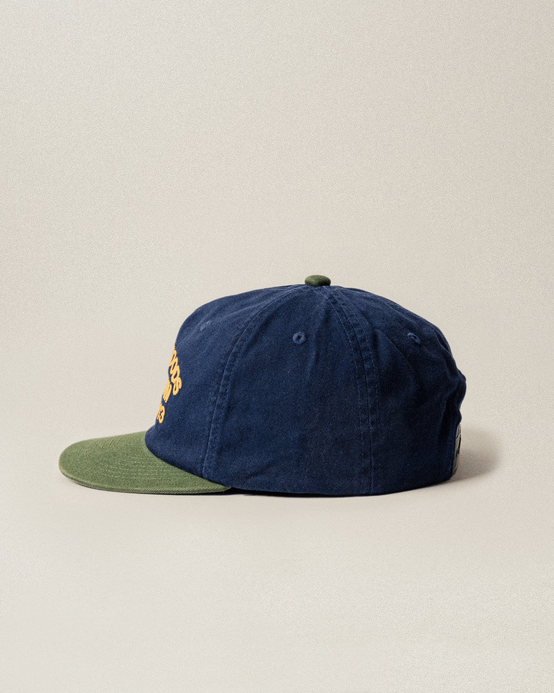 Quality Goods Twill 5 Panel Cap - Navy & Green - Image 4