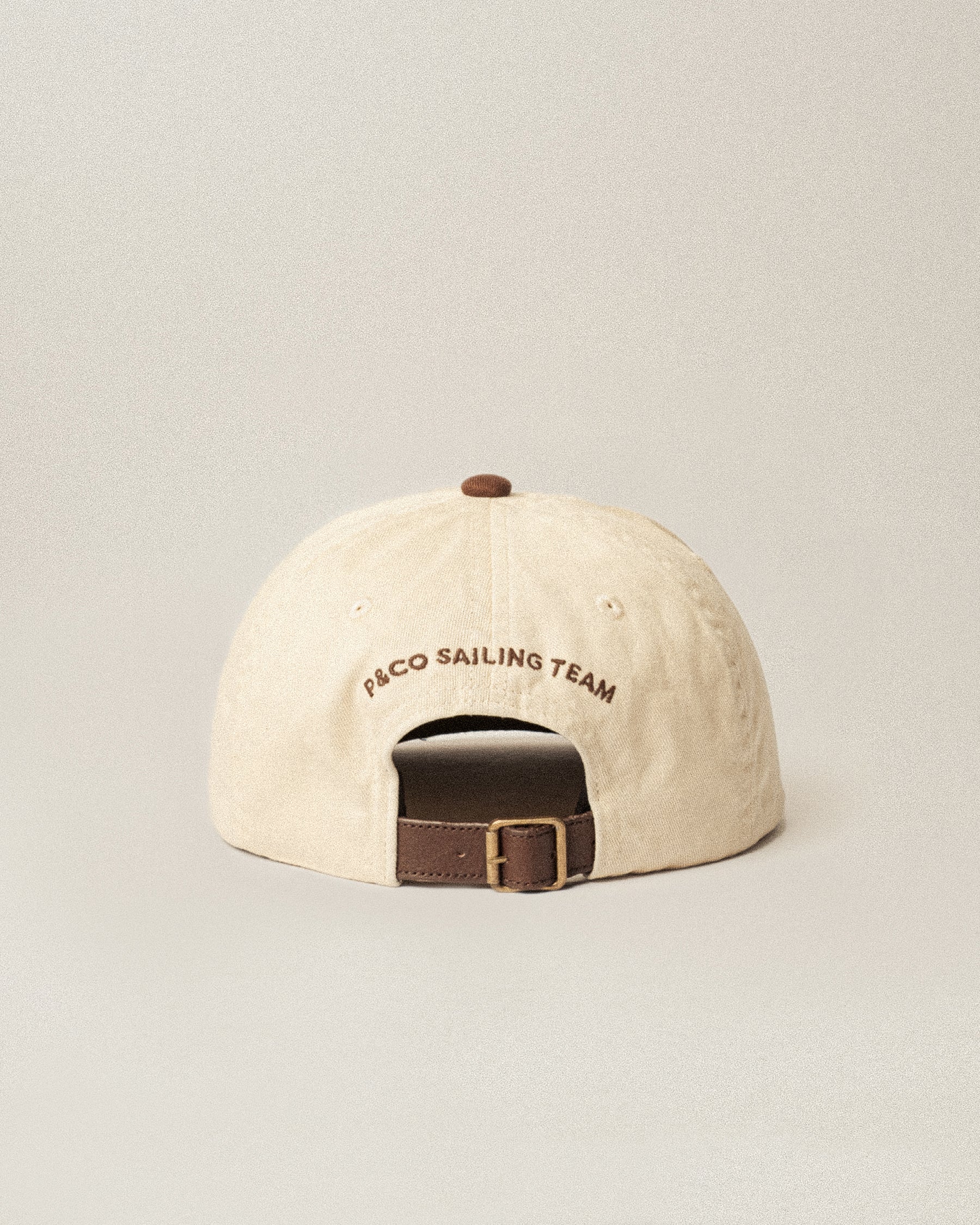 Sailing Team Cotton 5 Panel Cap - Ecru & Brown - Image 5