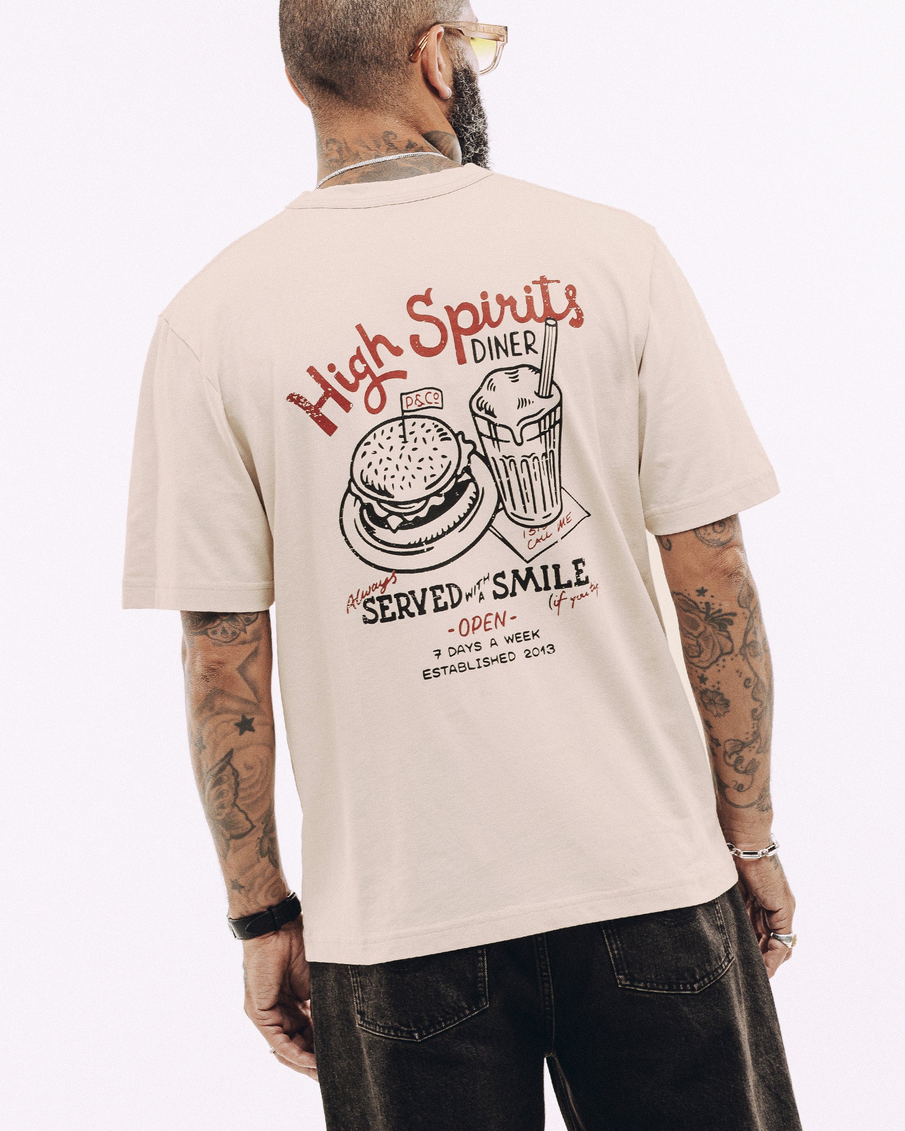 Served With A Smile T-Shirt - Bone - Image 2