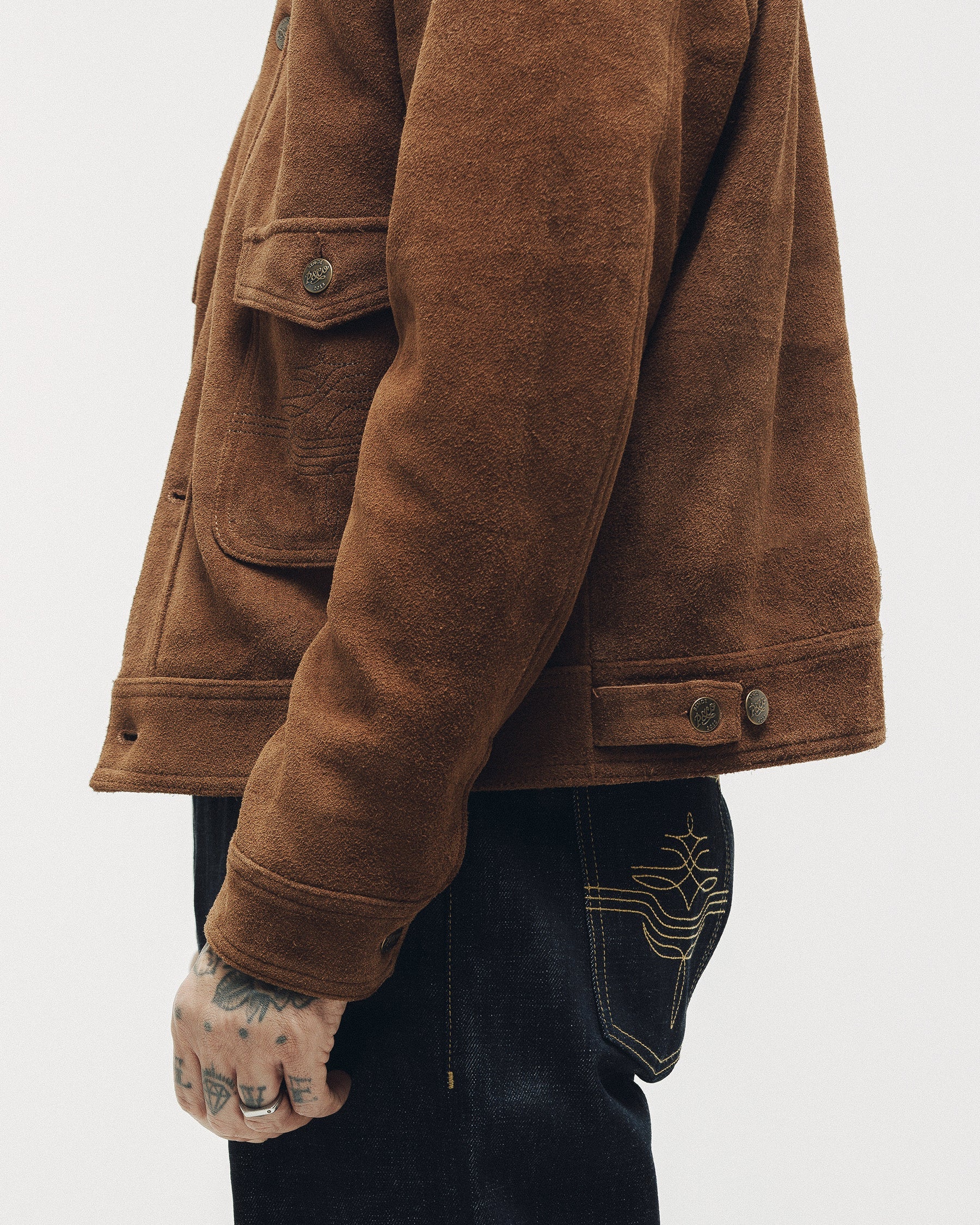 Sierra Suede Jacket - Dark Tan - Image 7