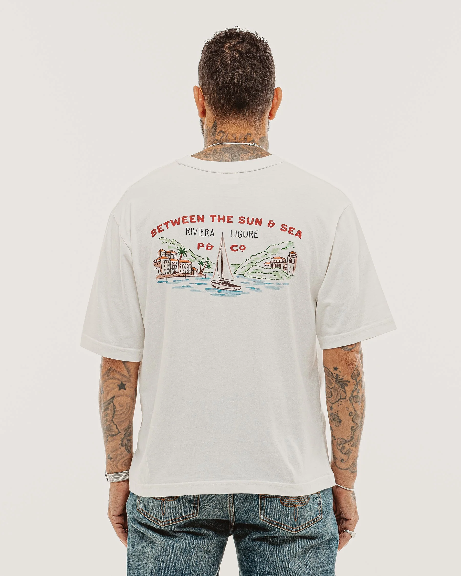 Sun & Sea Boxy T-Shirt - Off White