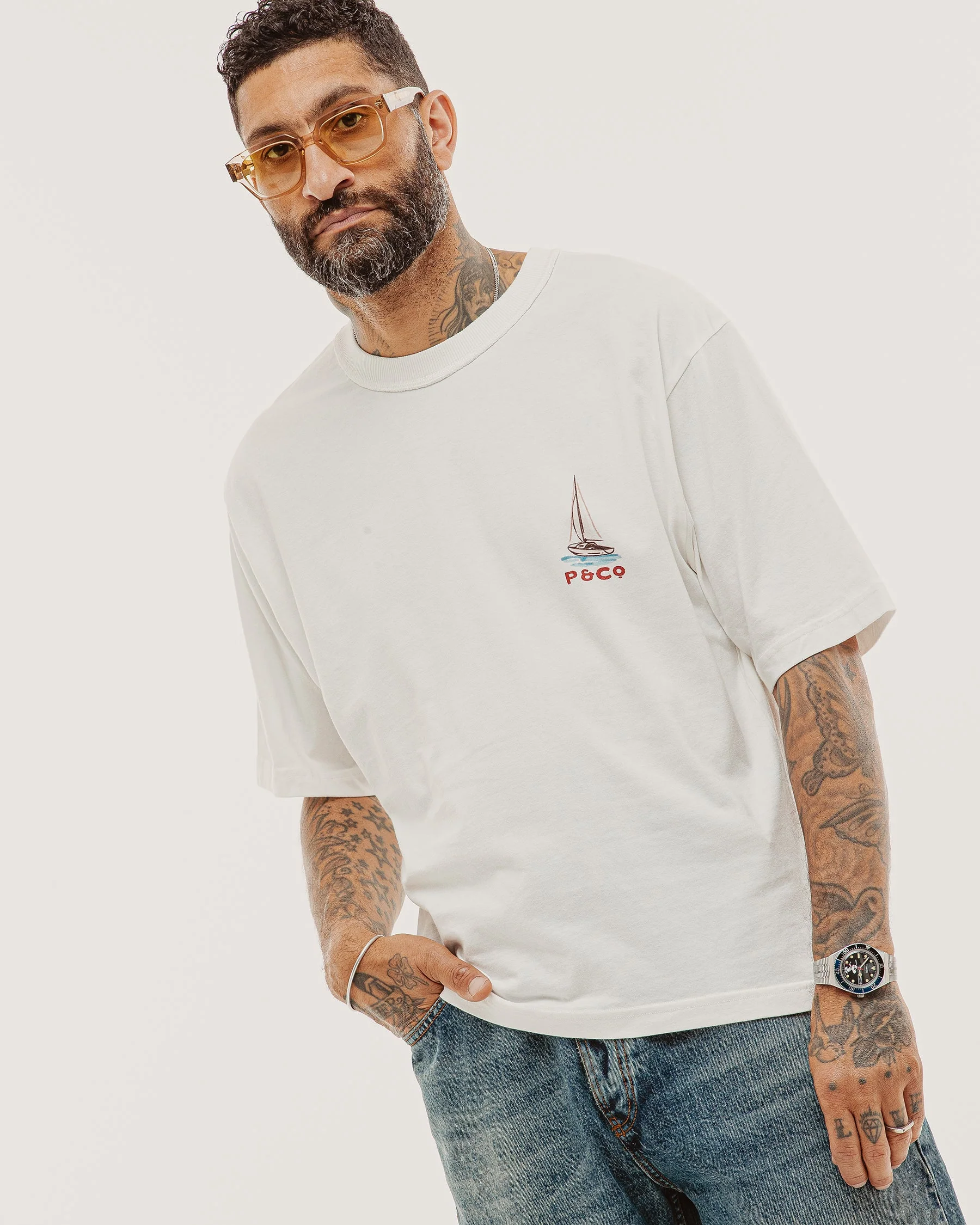 Sun & Sea Boxy T-Shirt - Off White - Image 2