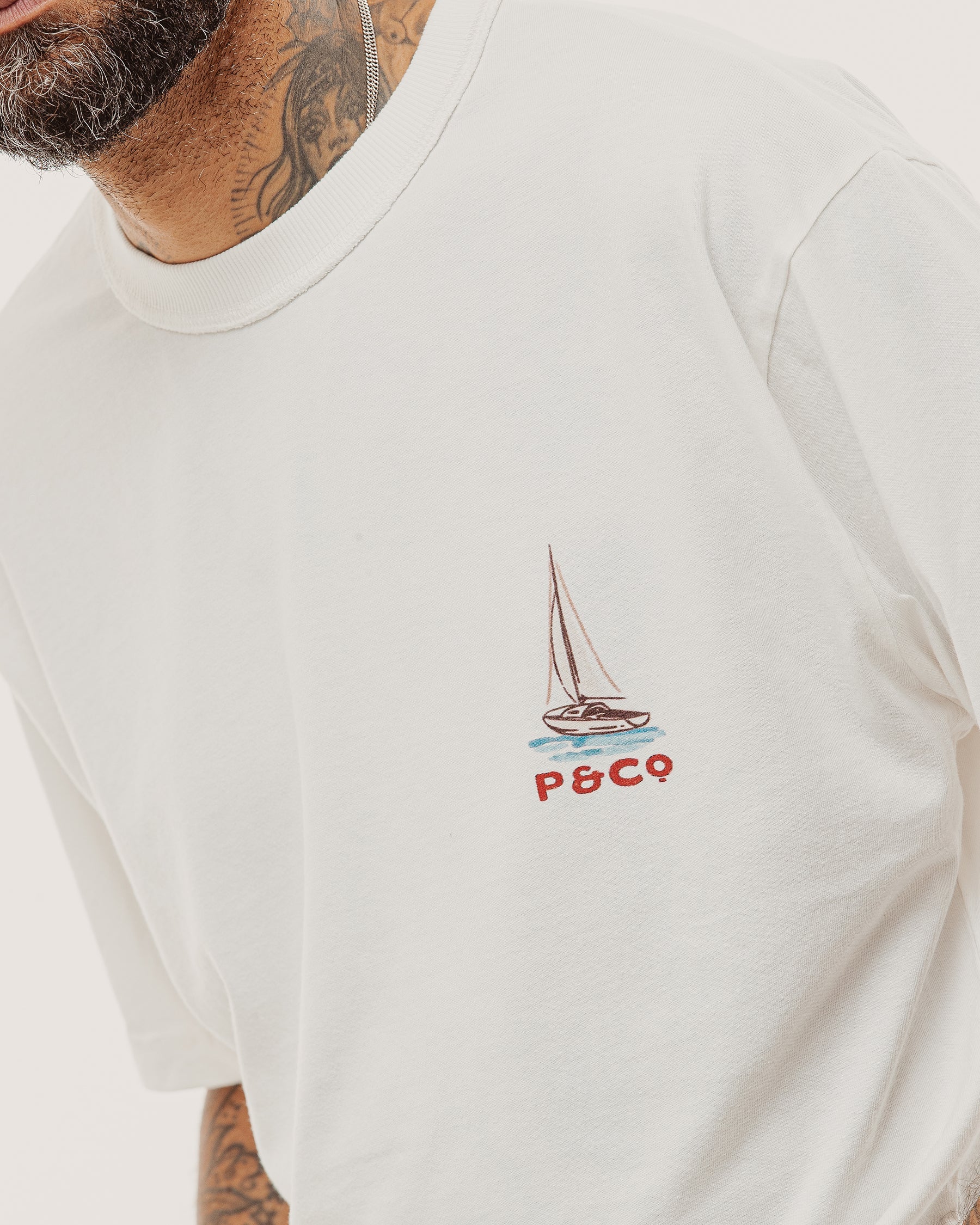 Sun & Sea Boxy T-Shirt - Off White - Image 6