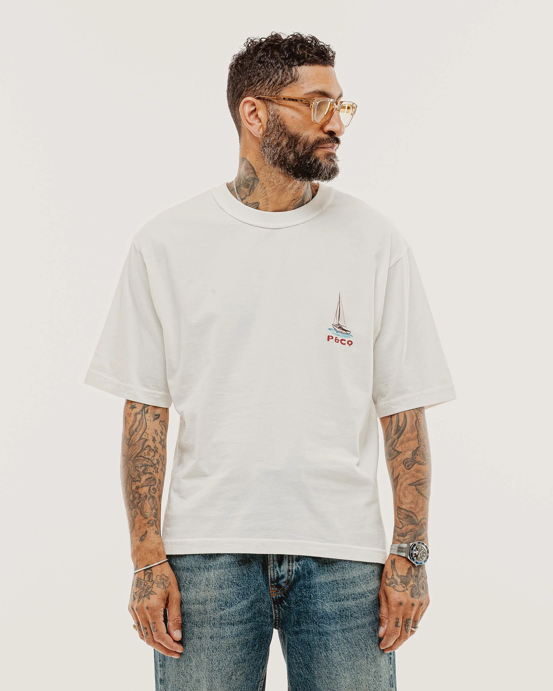 Sun & Sea Boxy T-Shirt - Off White - Image 7