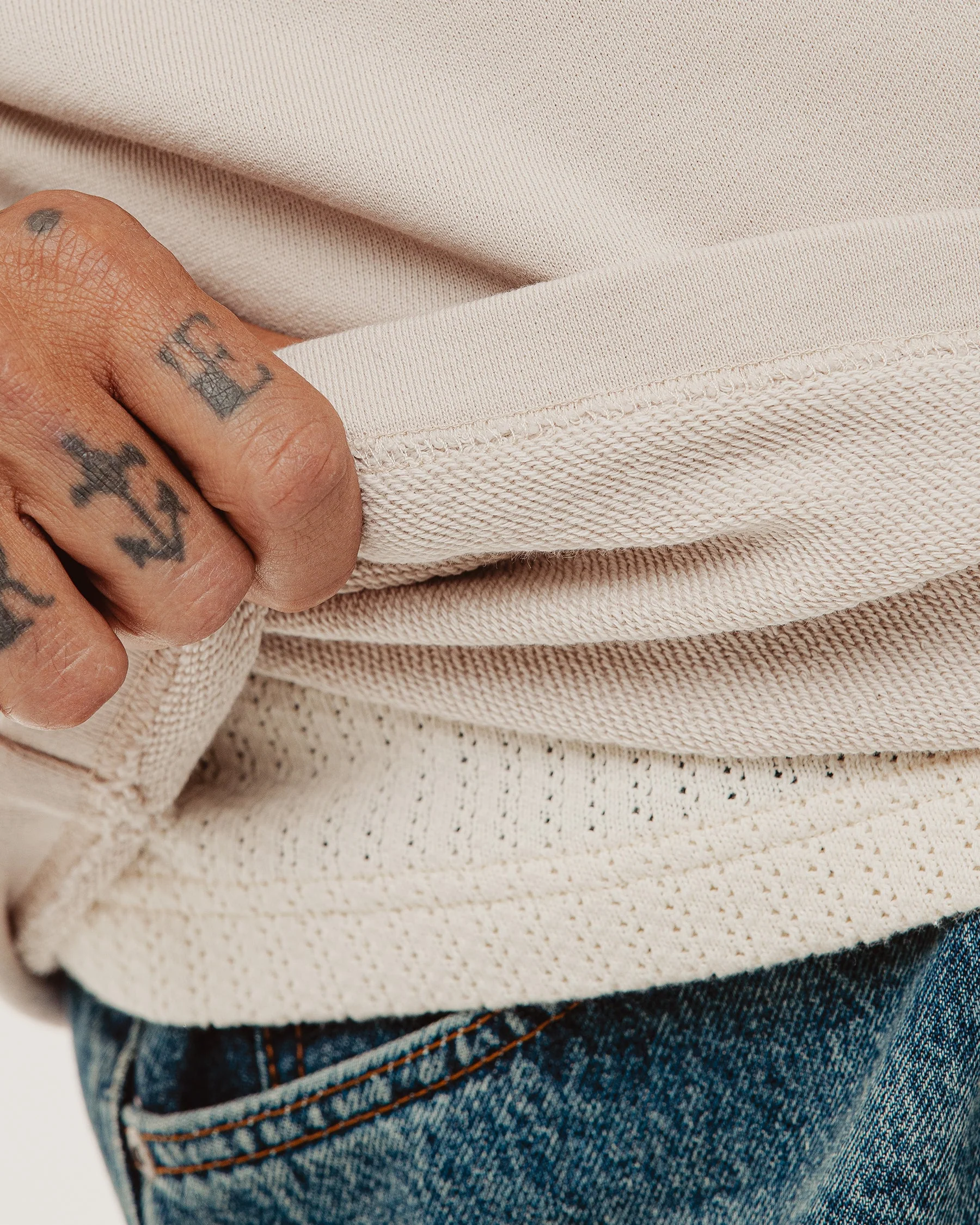 Track 1/4 Zip Jersey - Ecru & Navy - Image 11