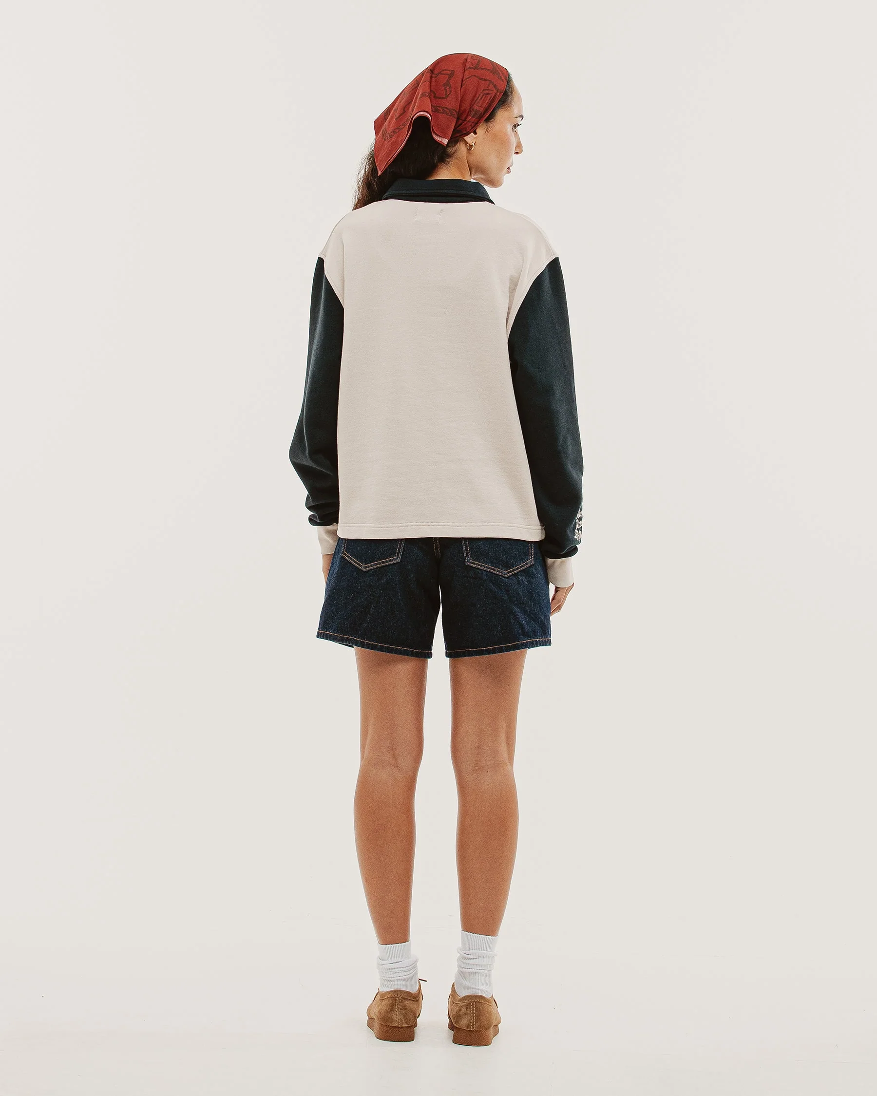 Track 1/4 Zip Jersey - Ecru & Navy - Image 10