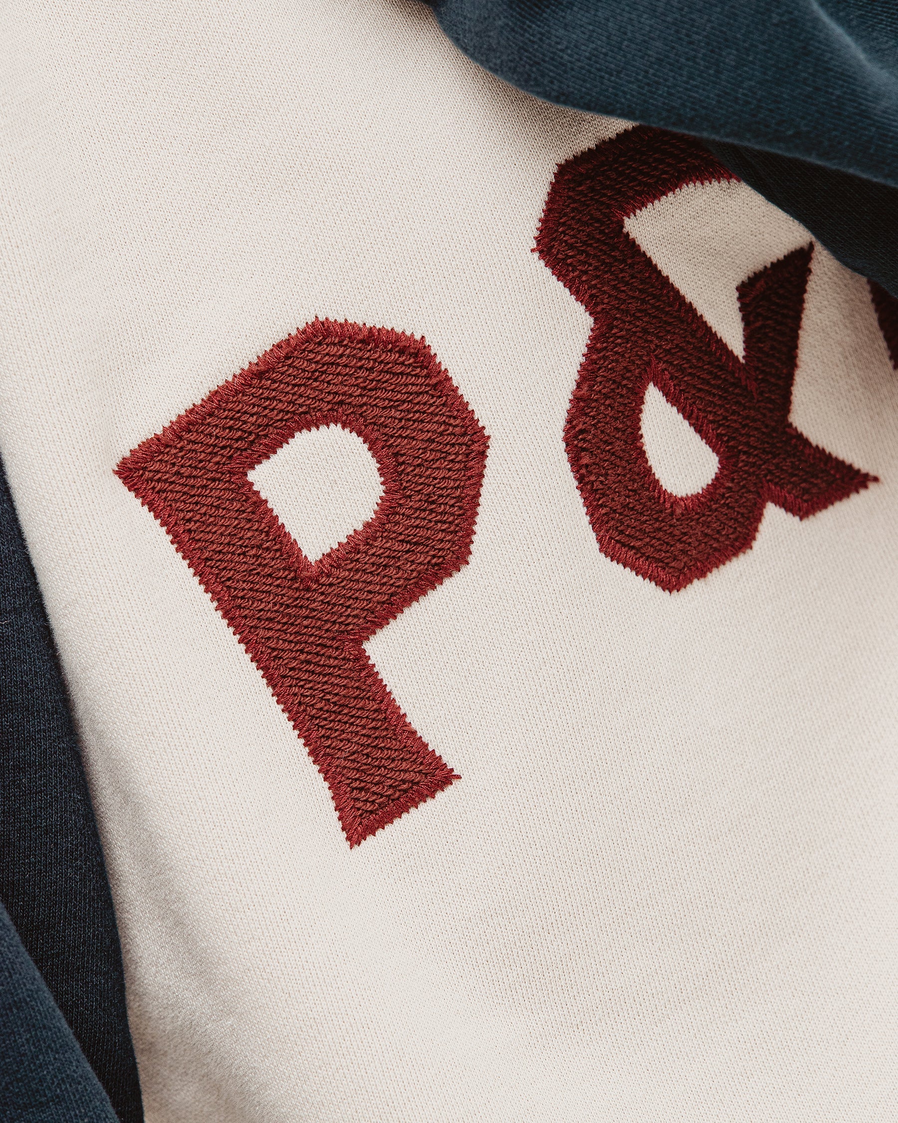 Track 1/4 Zip Jersey - Ecru & Navy - Image 8