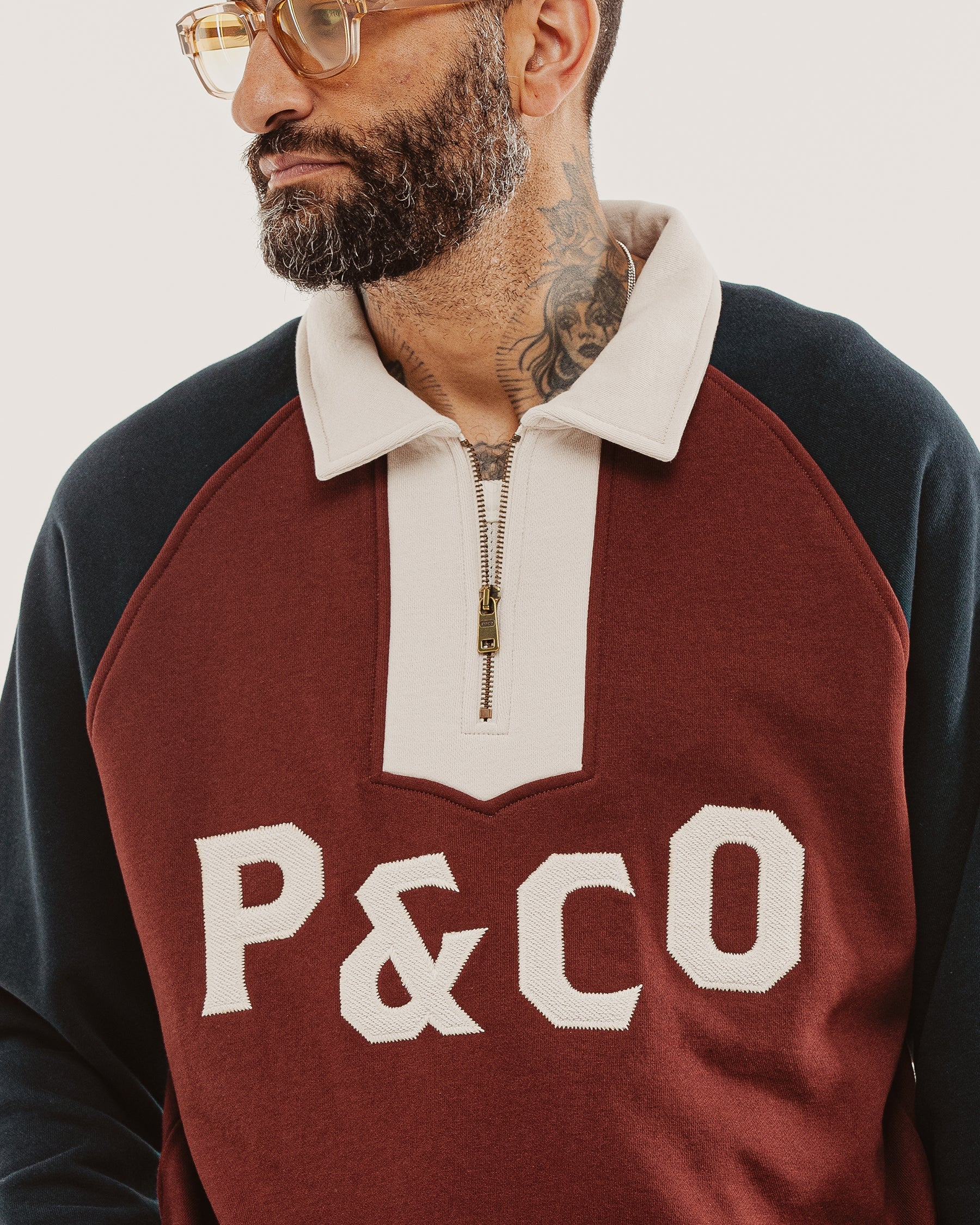 Track 1/4 Zip Jersey - Maroon & Navy - Image 2