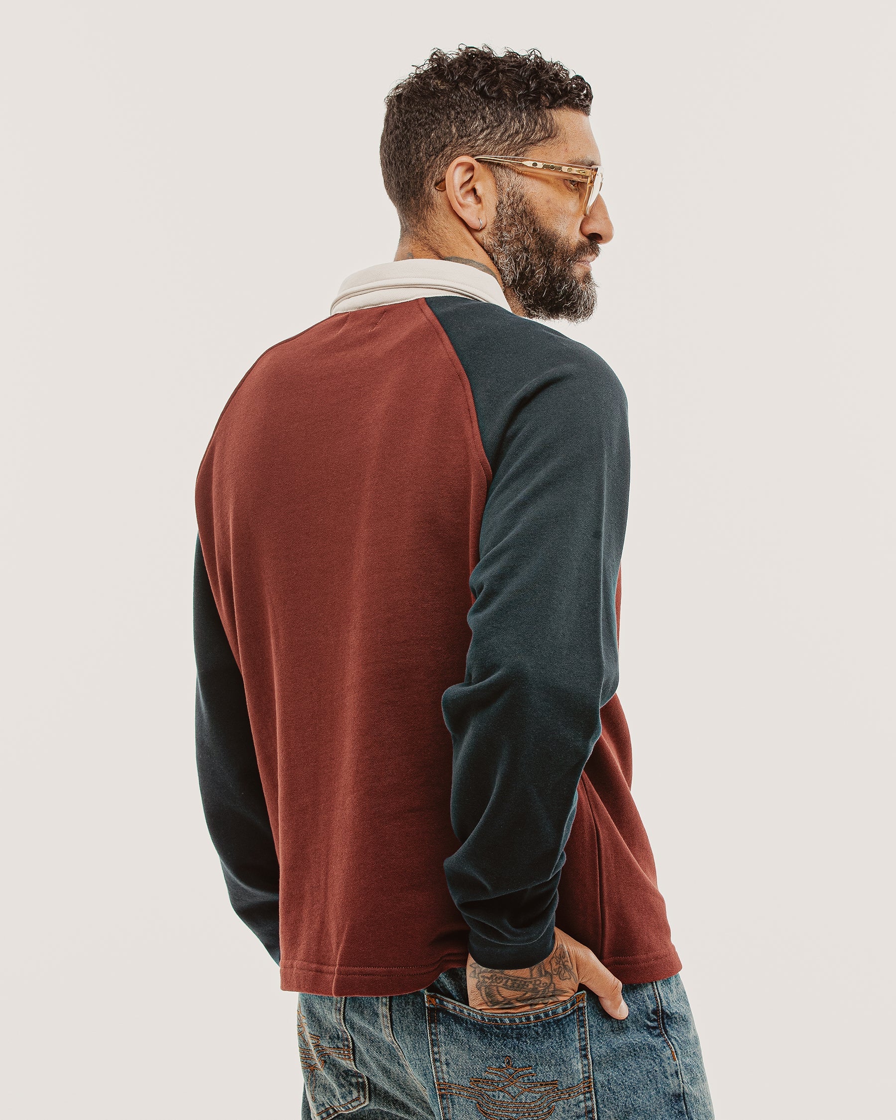 Track 1/4 Zip Jersey - Maroon & Navy - Image 4