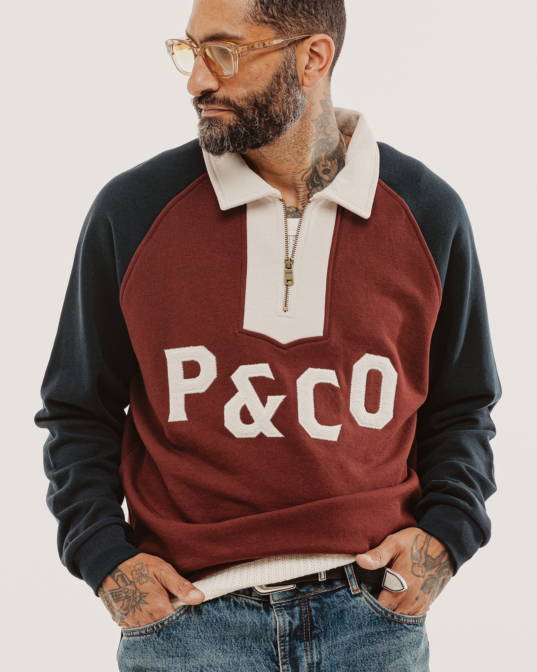 Track 1/4 Zip Jersey - Maroon & Navy - Image 5