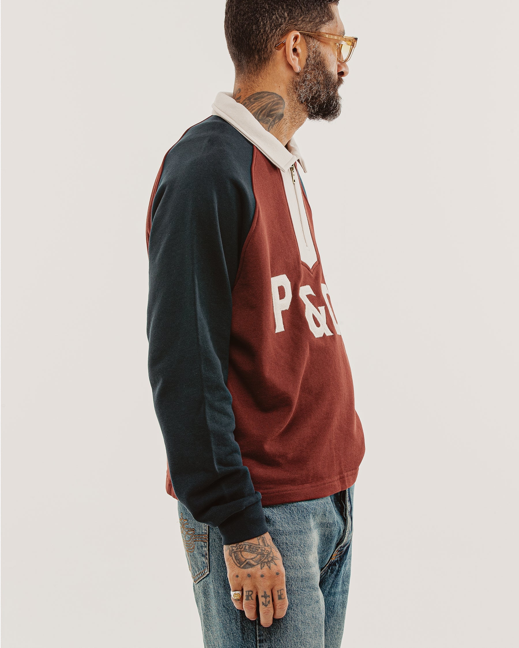Track 1/4 Zip Jersey - Maroon & Navy - Image 7