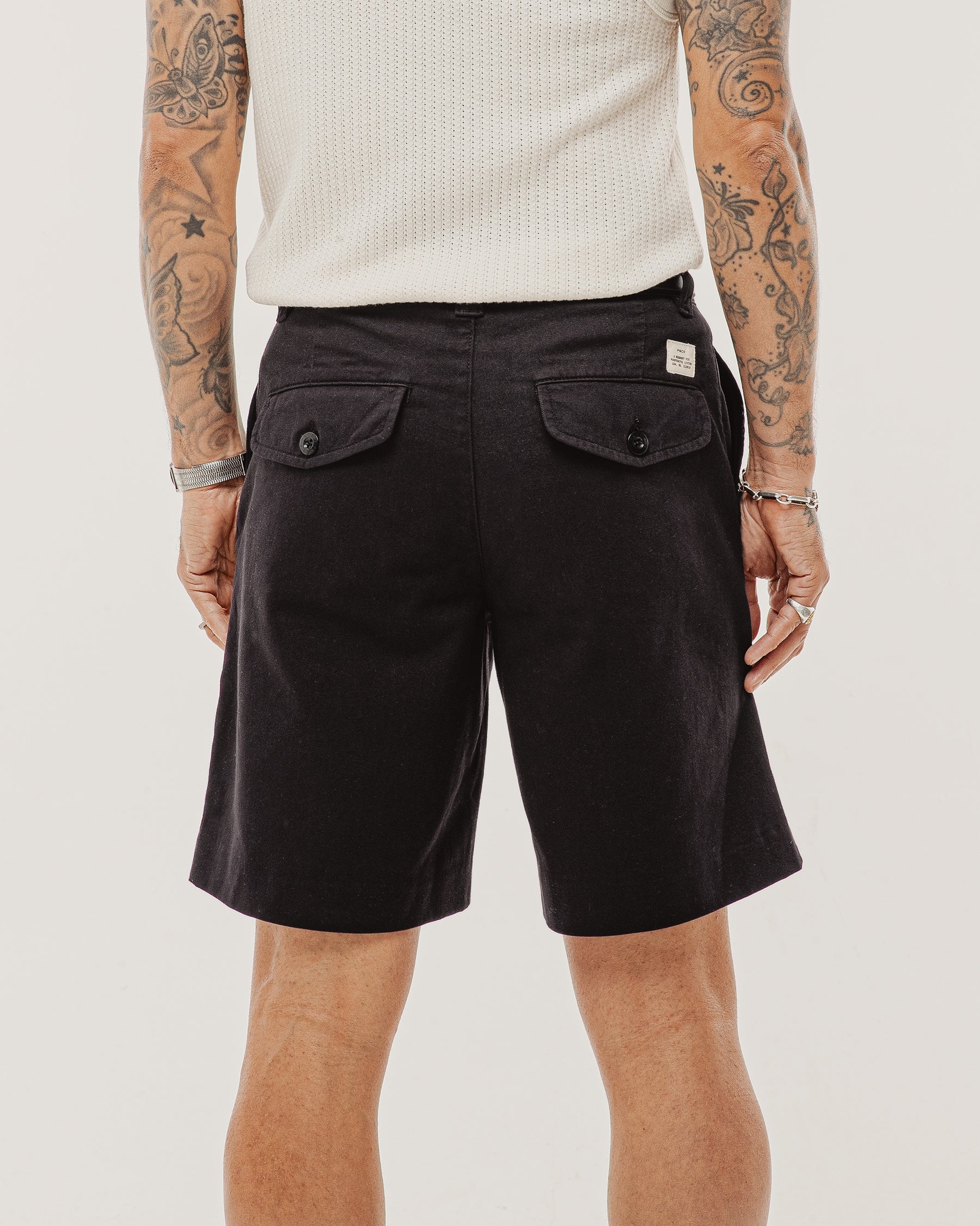 Union Pleated Shorts - Black - Image 6