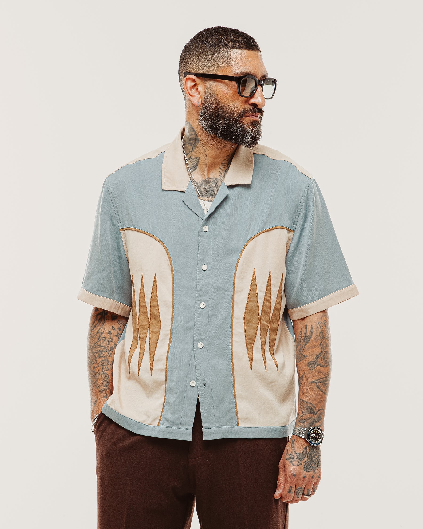 Walter Bowling Shirt - Vintage Blue - Image 3